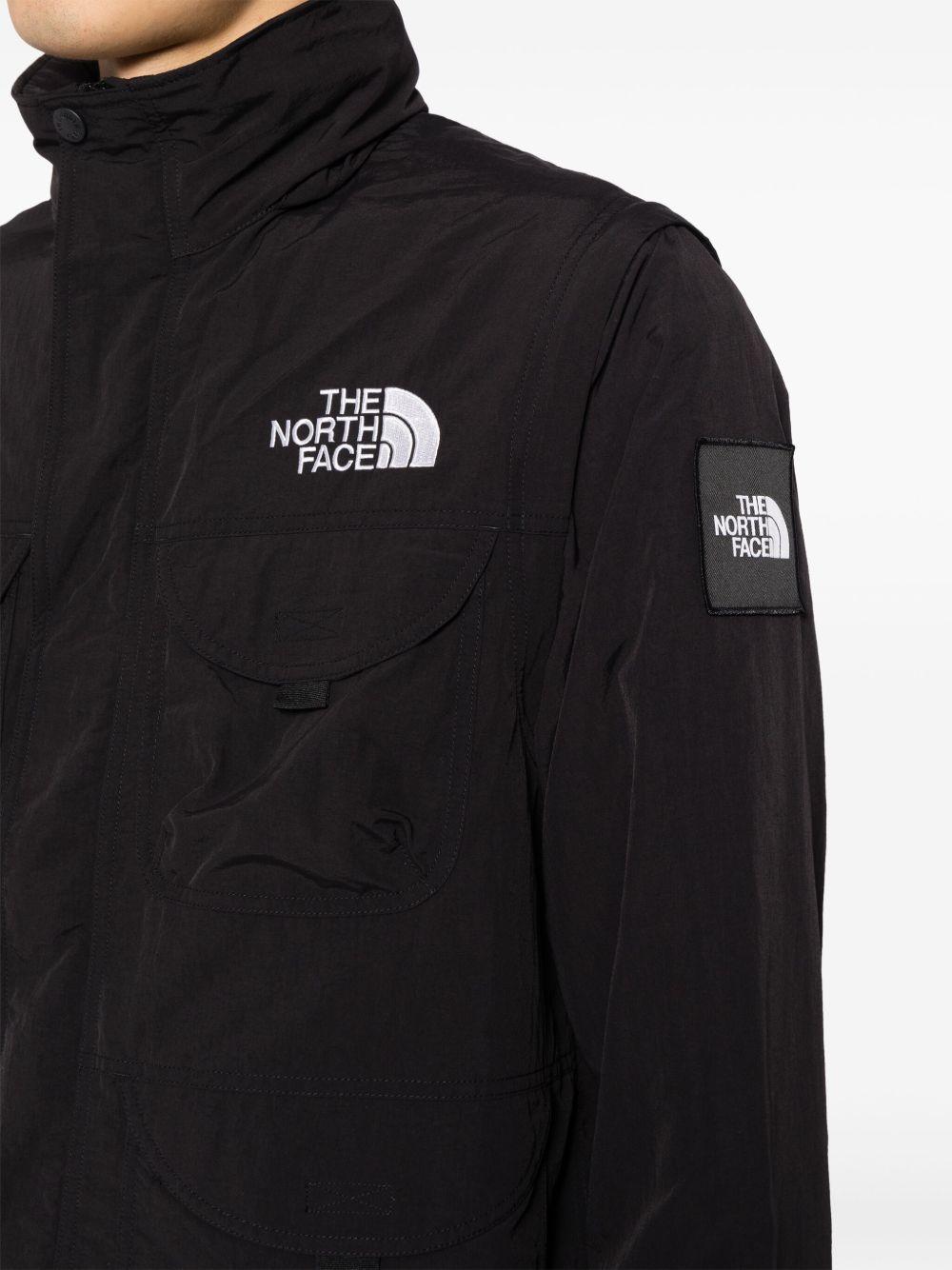 logo-embroidered zip-up military jacket Product Image