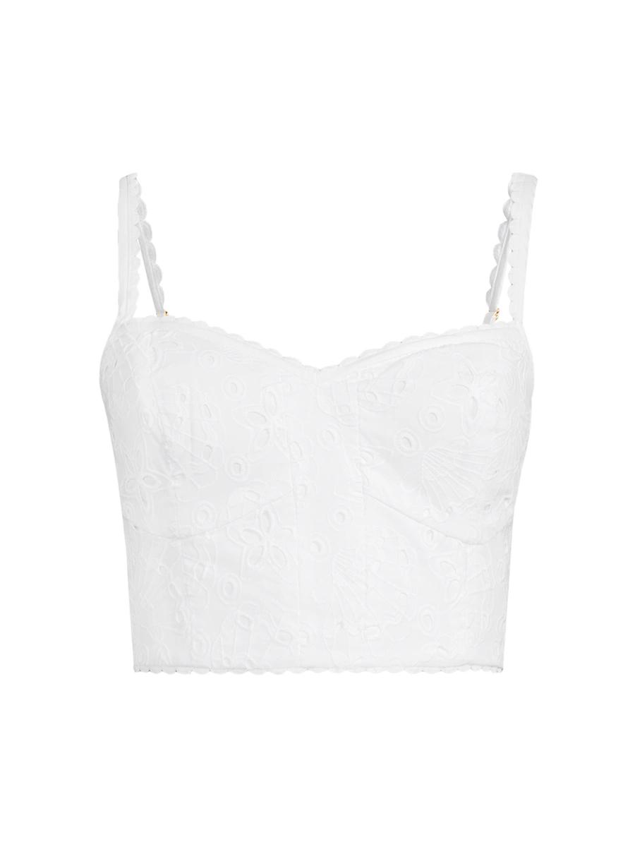 Womens Winslow Seashell Eyelet Crop Top Product Image
