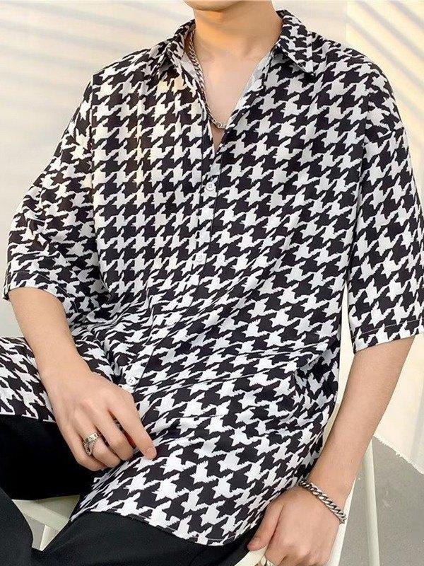 Men's Houndstooth Button Down Shirt Product Image