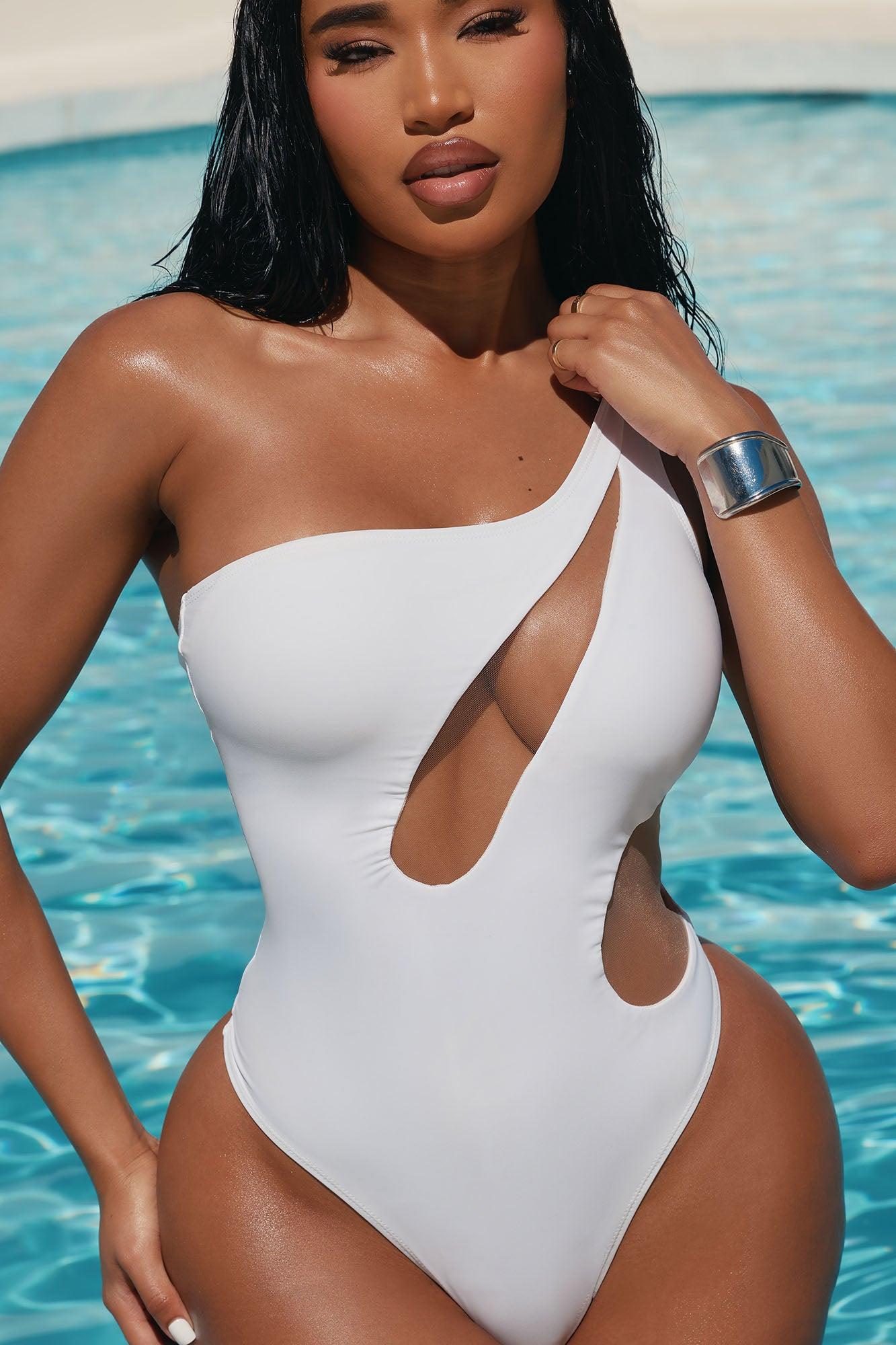 Hot Summer Love 1 Piece Swimsuit - White Product Image