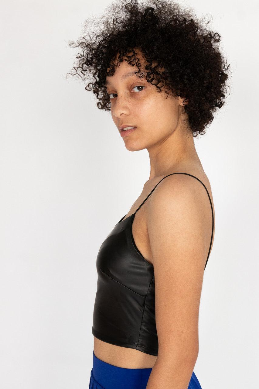 Pleather Cropped Tank Product Image