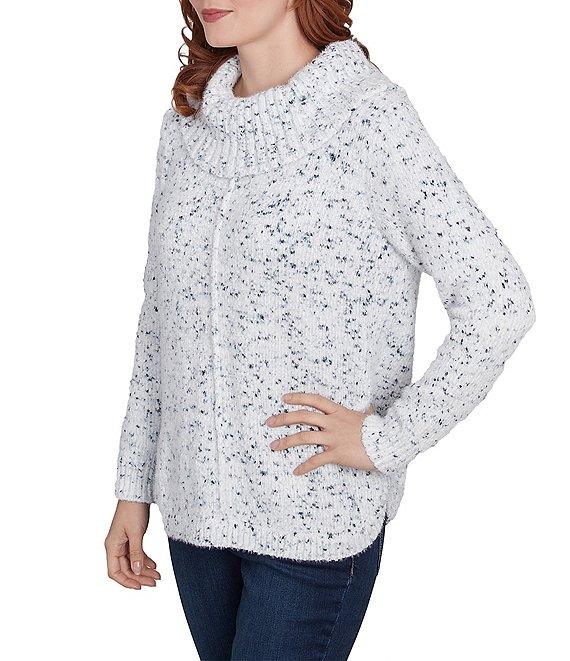 Ruby Rd. Plush Eyelash Chenille Cowl Neck Long Sleeve Sweater Product Image