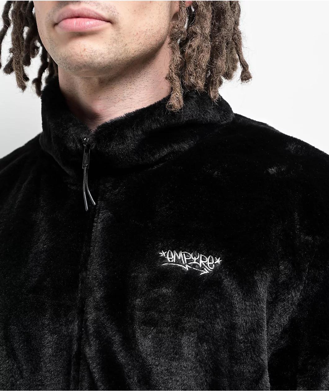 Empyre Talon Black Faux Fur Zip Jacket Product Image