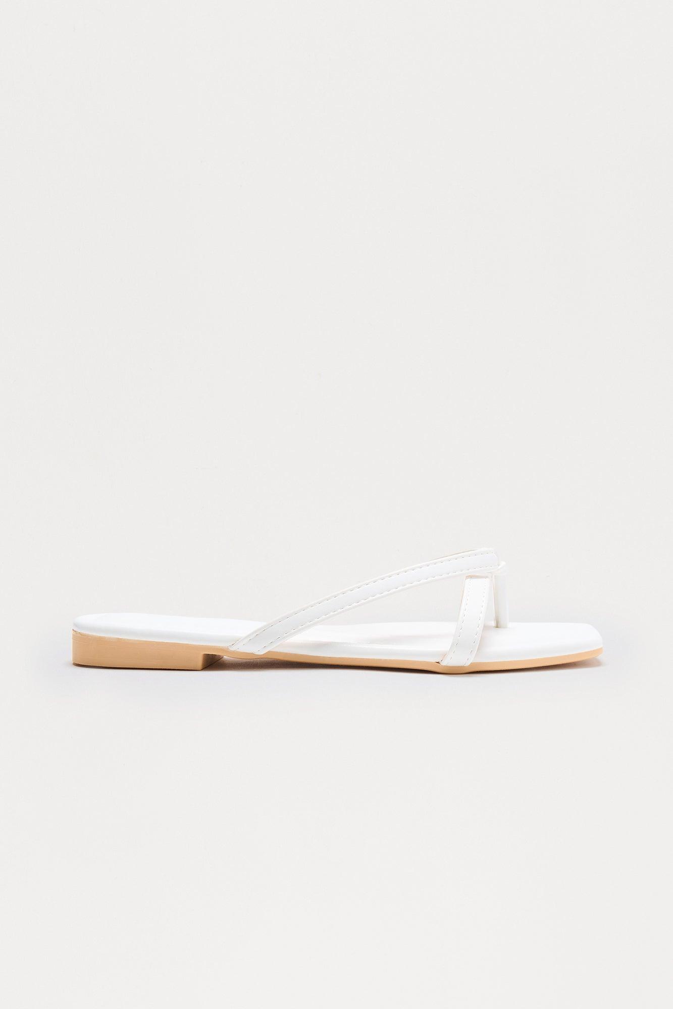 Carina Square Toe Sandals - White Product Image