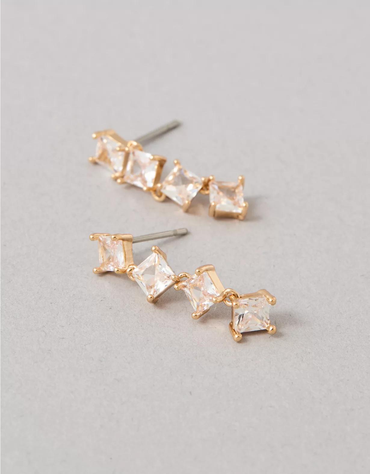 AEO Dainty Crystal Dangle Earrings Product Image