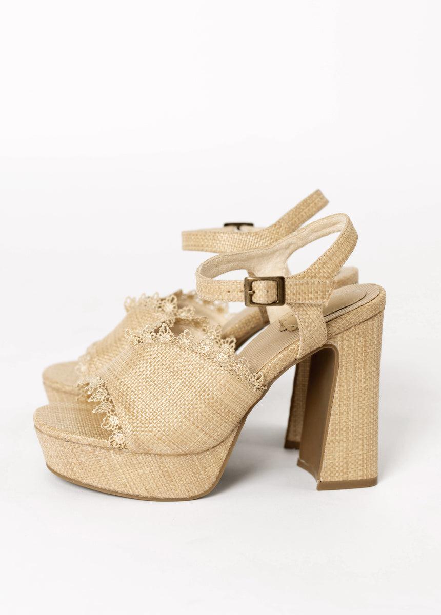 Valentine Platforms in Raffia Product Image