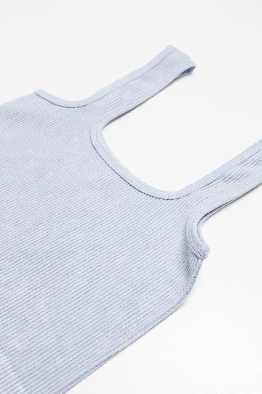 Blue Washed Seamless Crop Tank Product Image