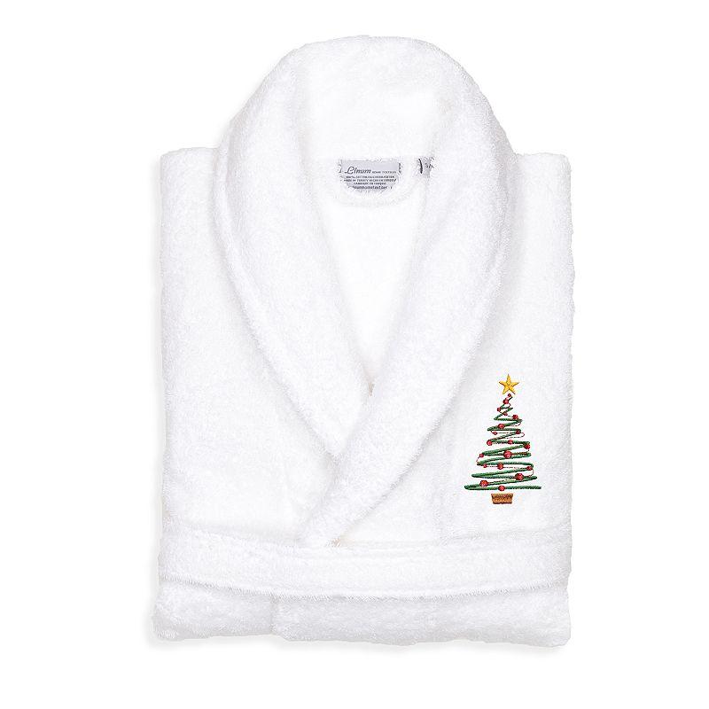 Linum Home Textiles Turkish Cotton Terry Embroidered Christmas Tree Bathrobe, Adult Unisex,  Product Image