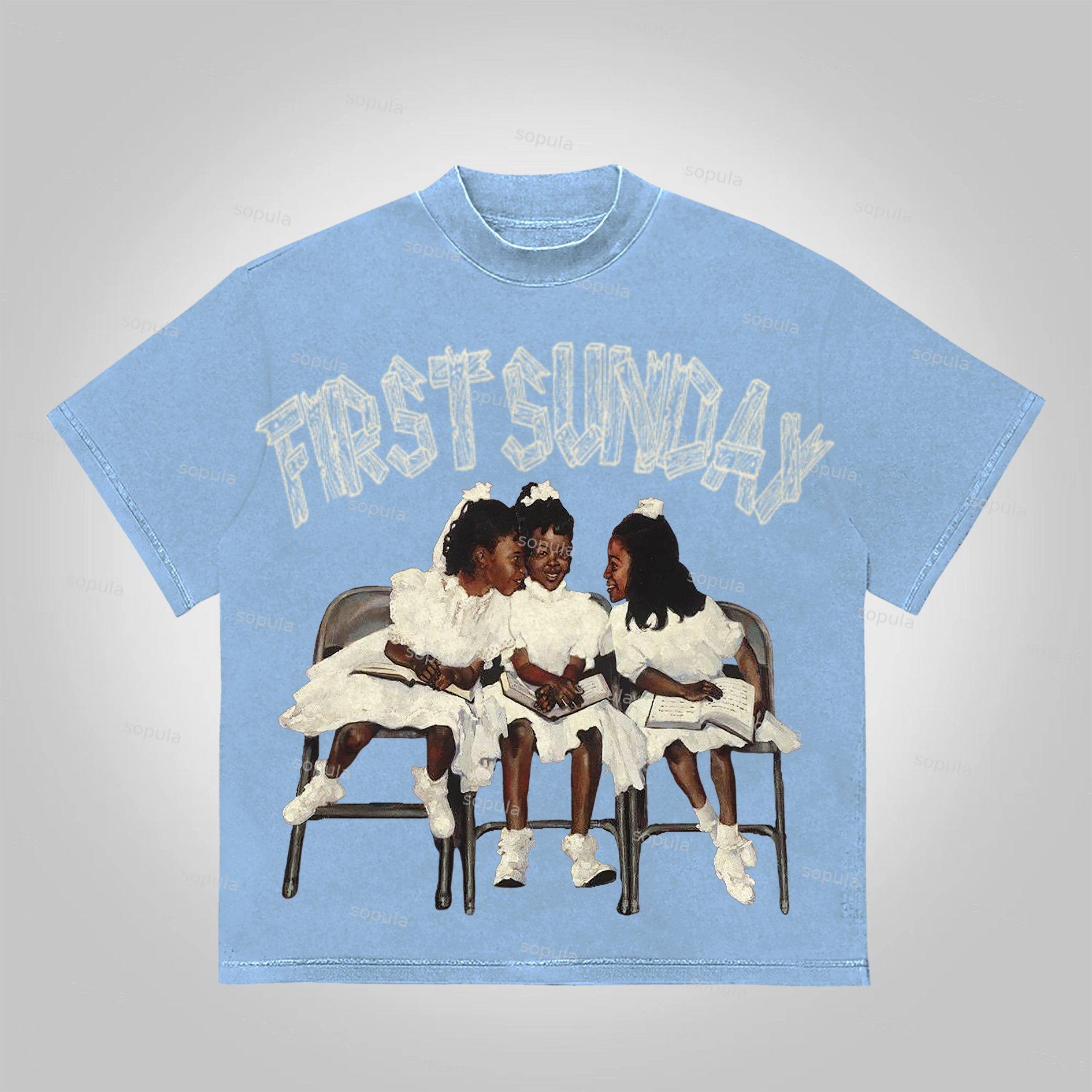 Sopula First Sunday Graphic 100% Cotton Basic T-Shirt Product Image