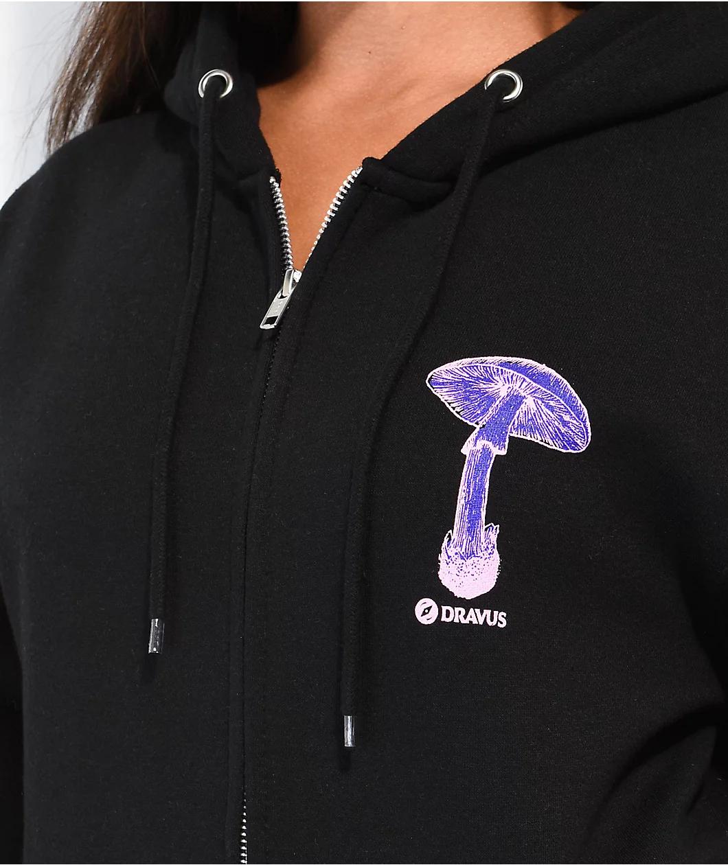 Dravus Mycology Cycle Black Zip Hoodie Product Image