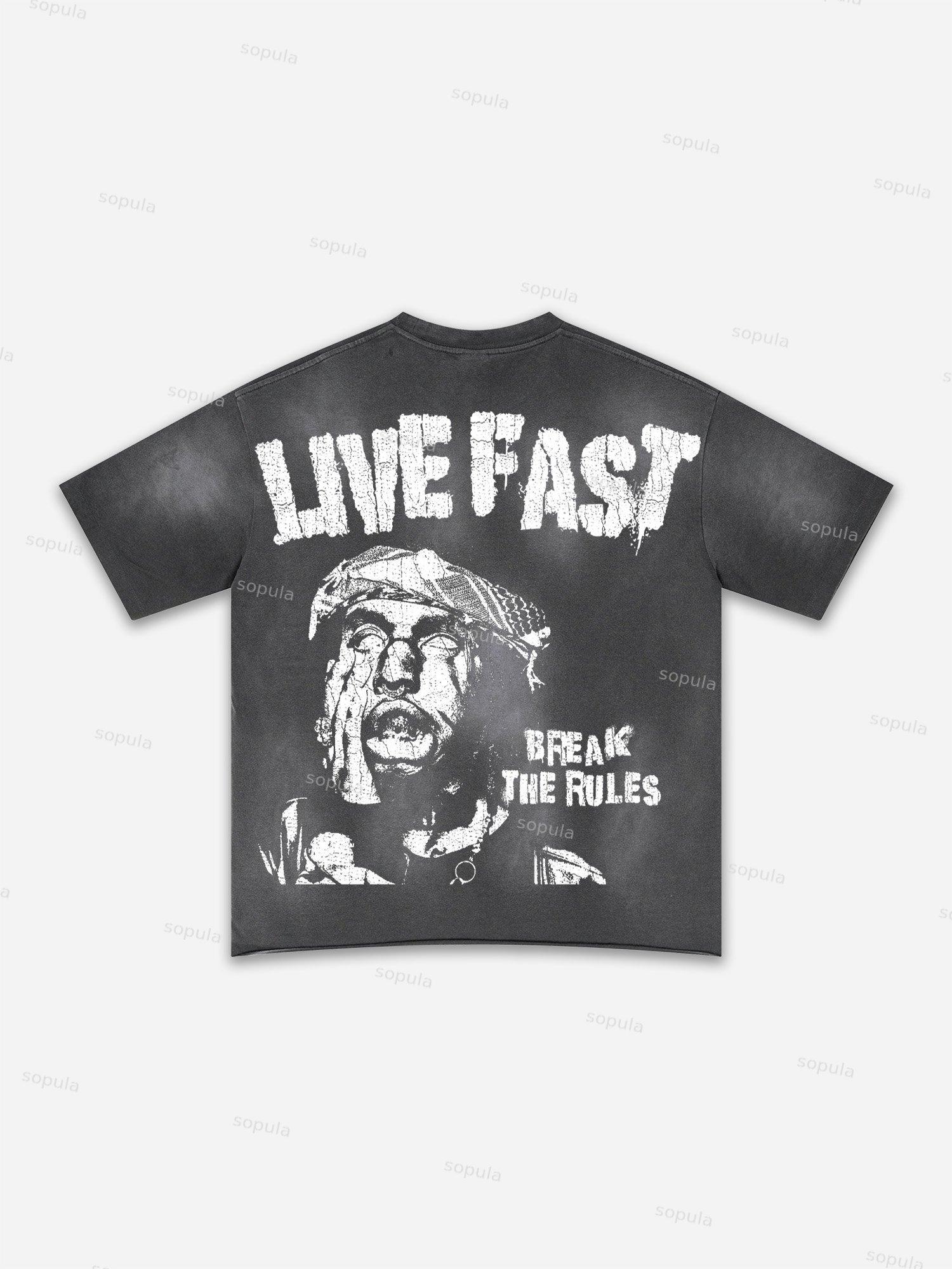 Fly By Choice X Spacestation Graphic Print Washed T-shirt Product Image
