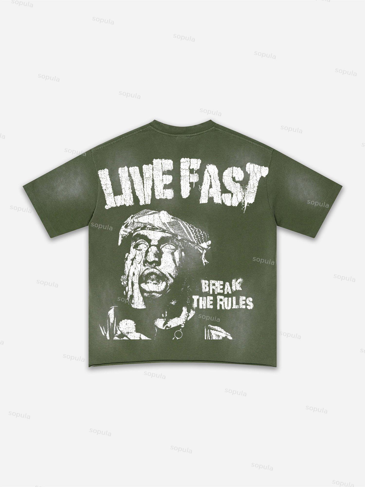 Fly By Choice X Spacestation Graphic Print Washed T-shirt Product Image