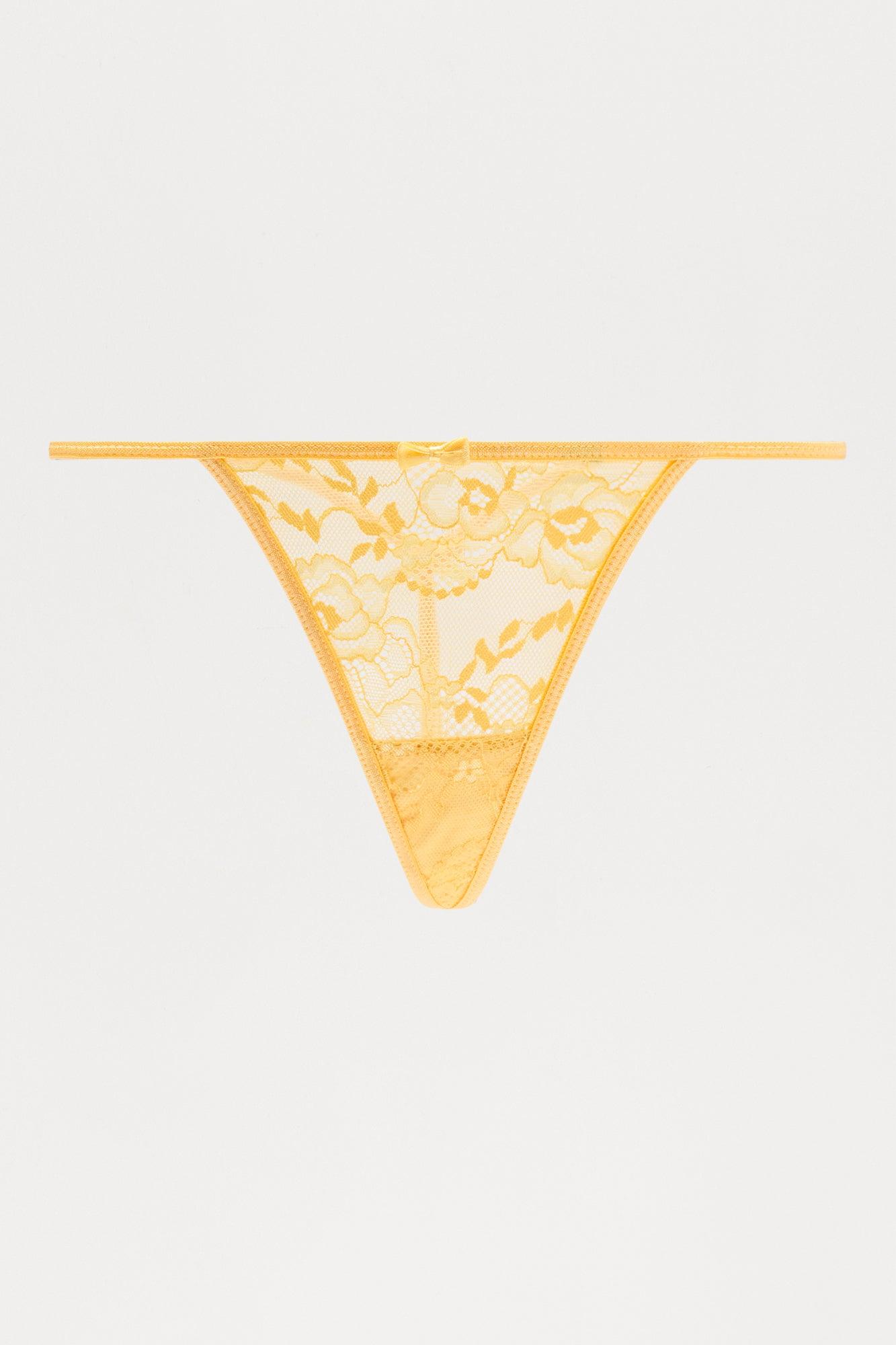 Pretty Sweet 3 Pack Lace G String Panties - Yellow/combo Female Product Image