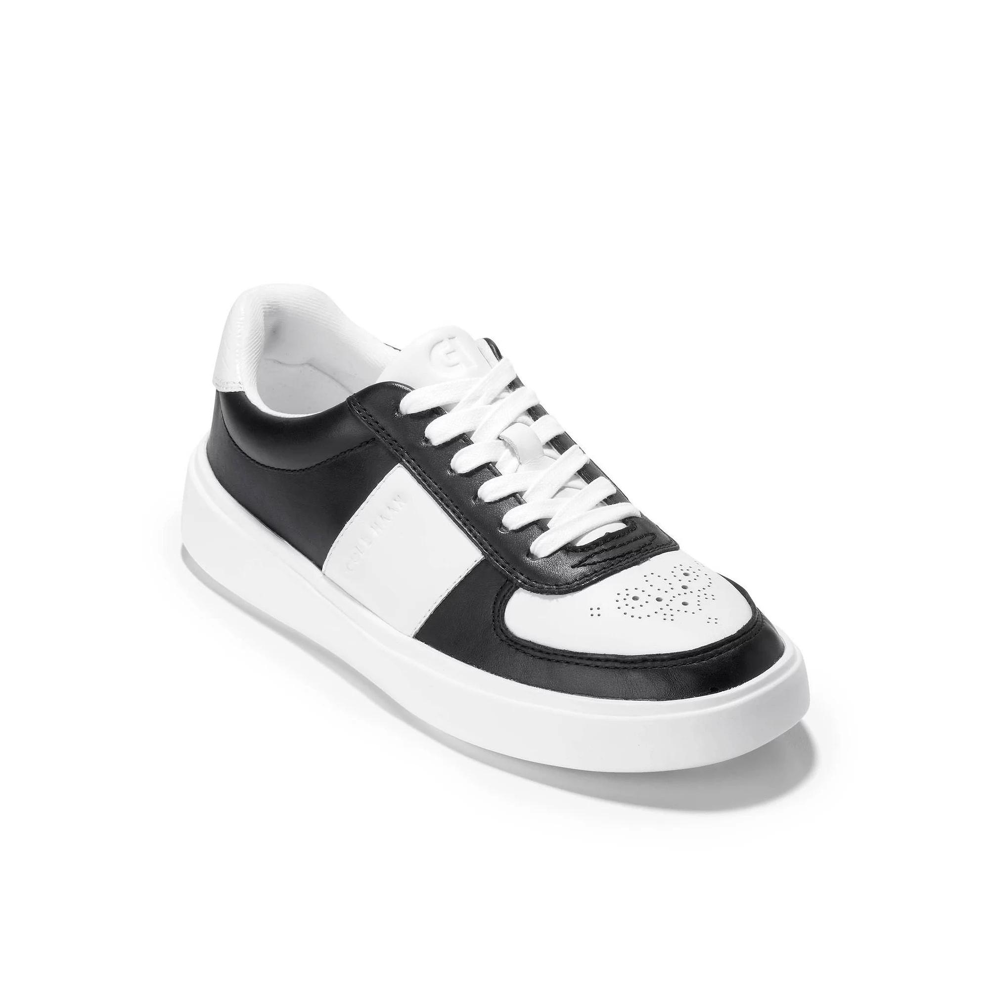 Cole Haan Grand Crosscourt Della Women's Leather Sneakers, Size: 5.5, White Black Product Image