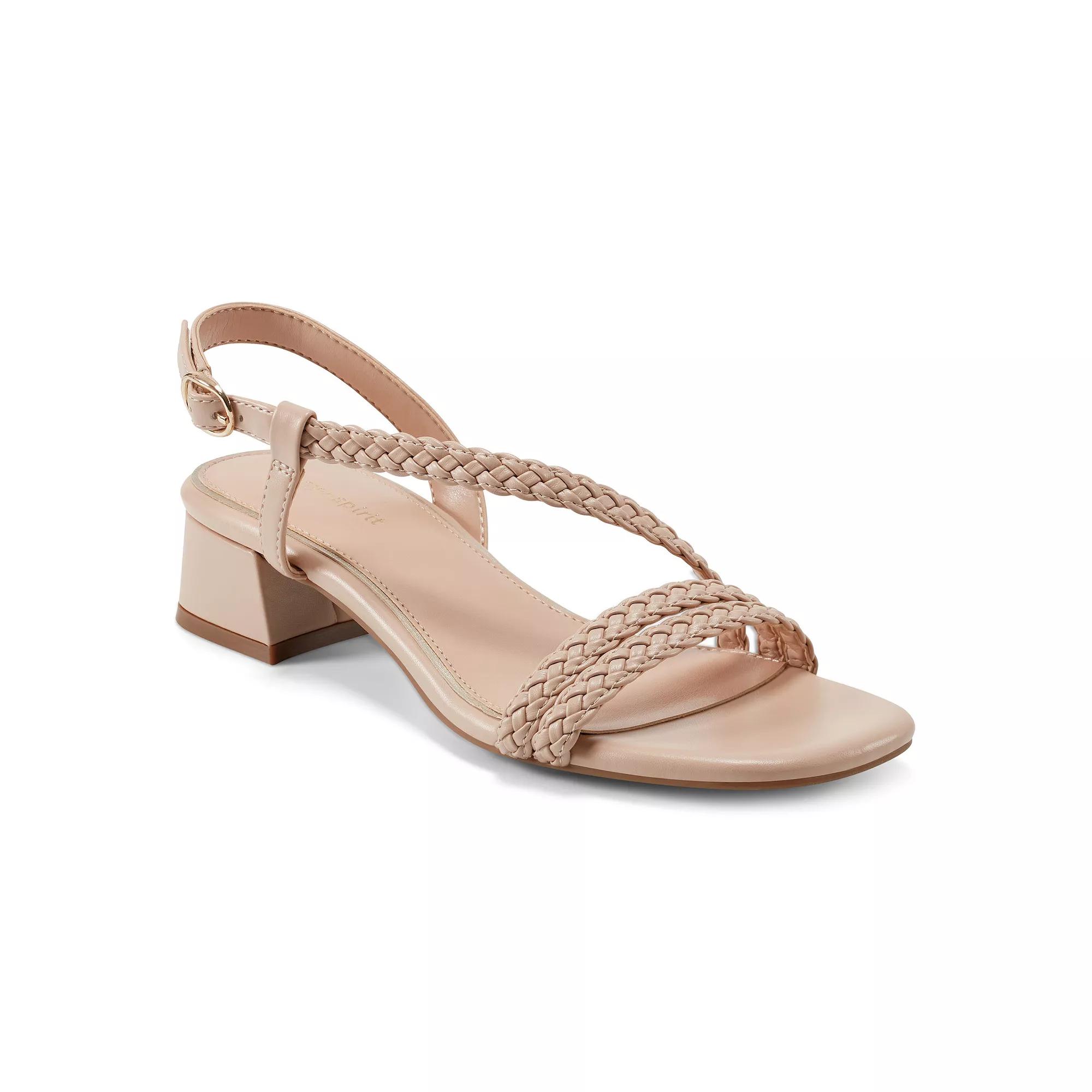 Easy Spirit Sagie Women's Asymmetrical Square Toe Dress Sandals, Size: 12, Light Natural Product Image