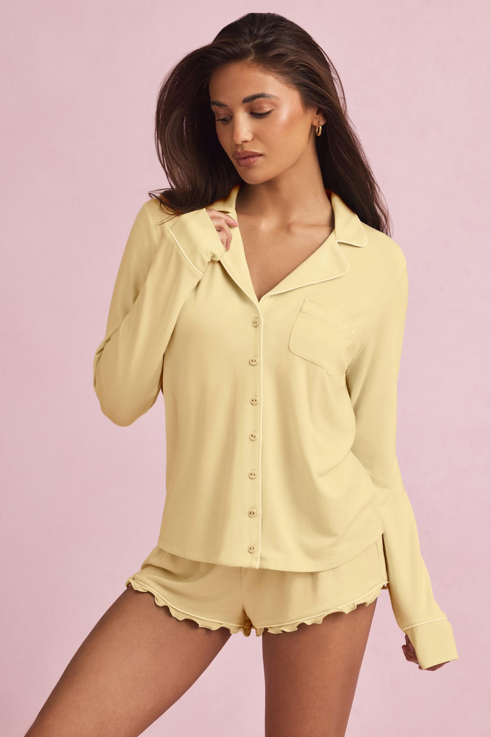 Modal Long-Sleeve Pyjama Top in Mint Product Image