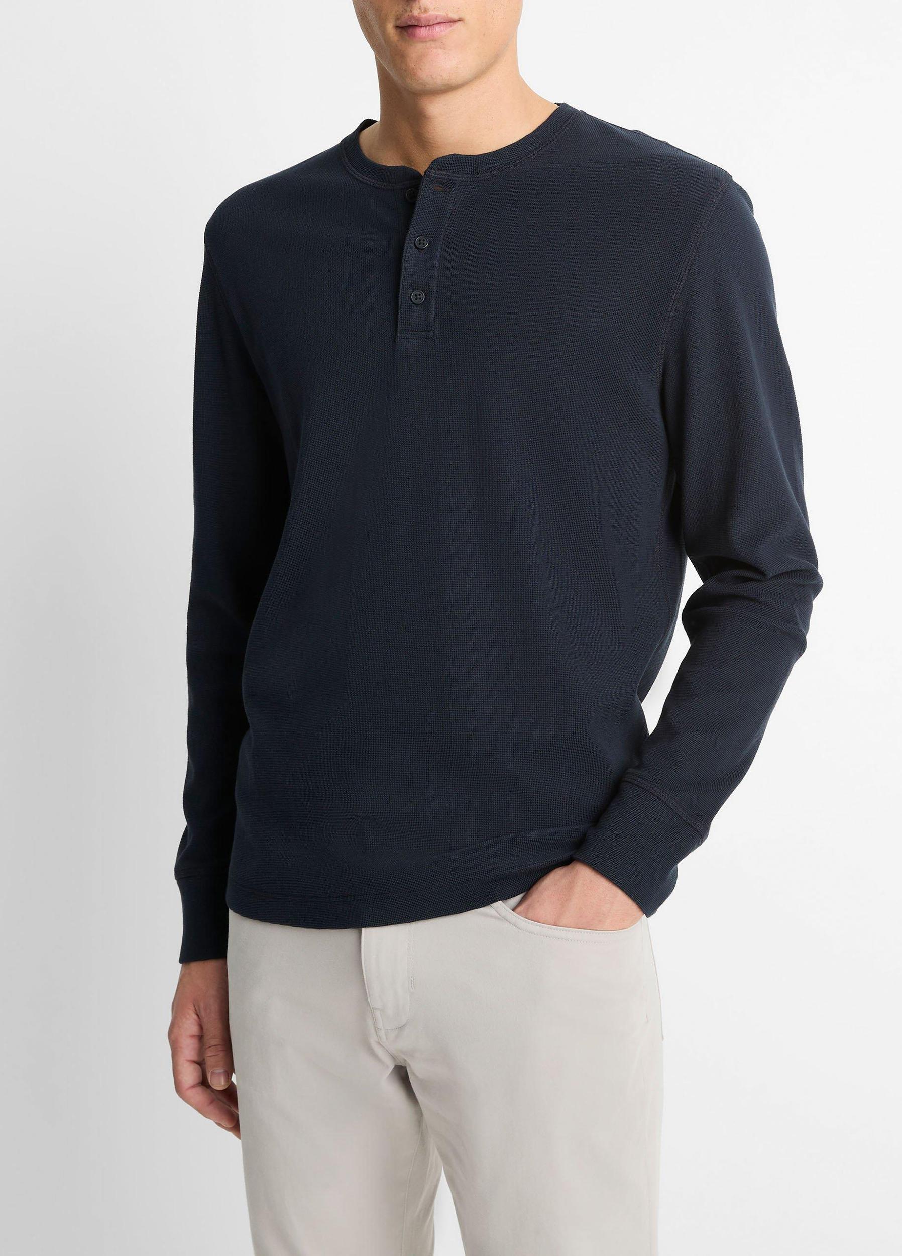 Pima Cotton Waffle Henley Product Image