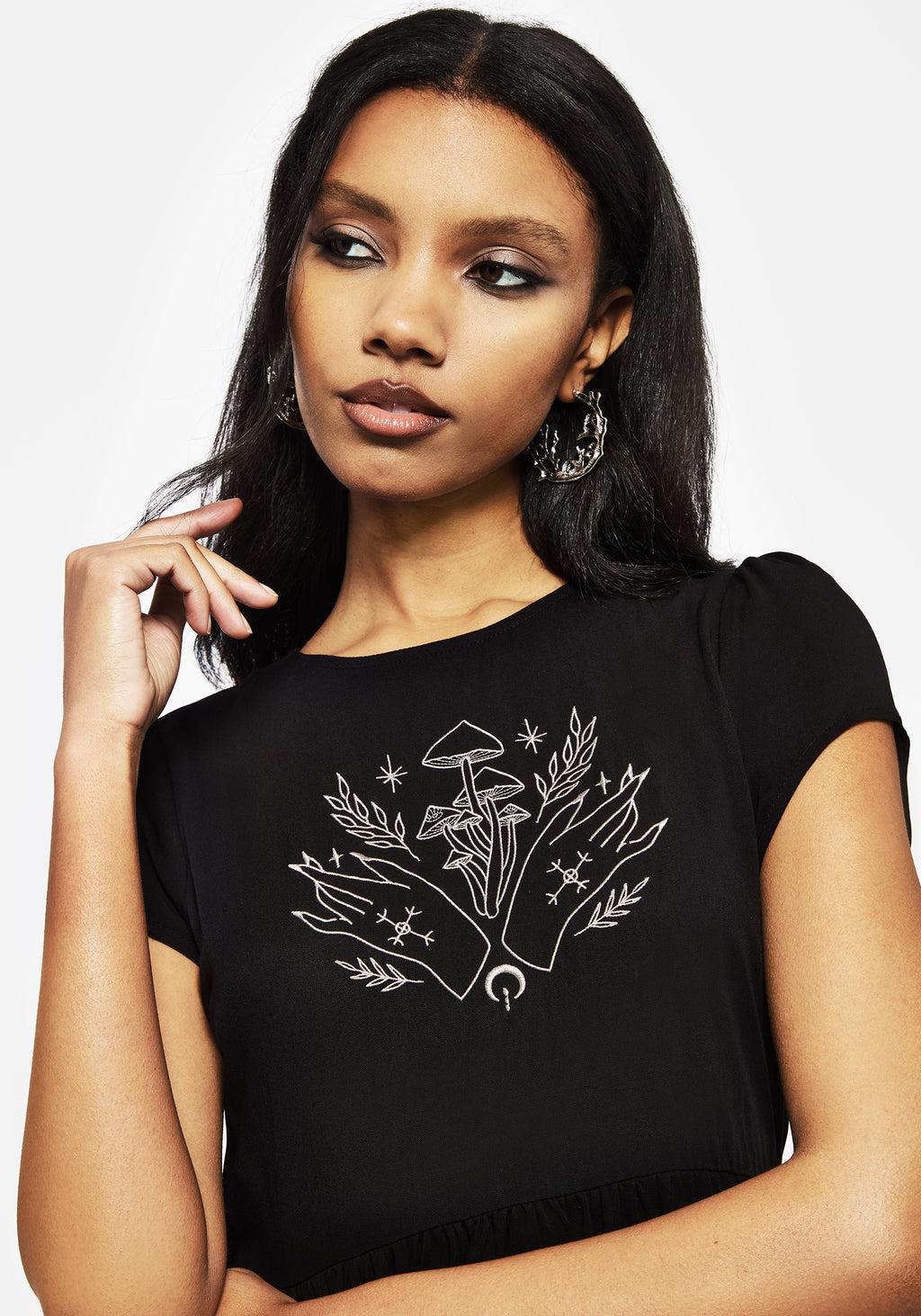 Mystify Embroidered Skater Mini Dress Product Image