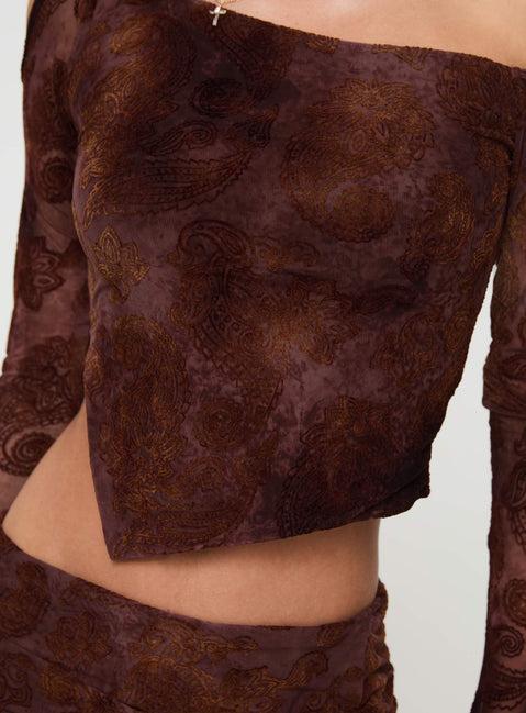 Jalis One Shoulder Set Paisley Product Image