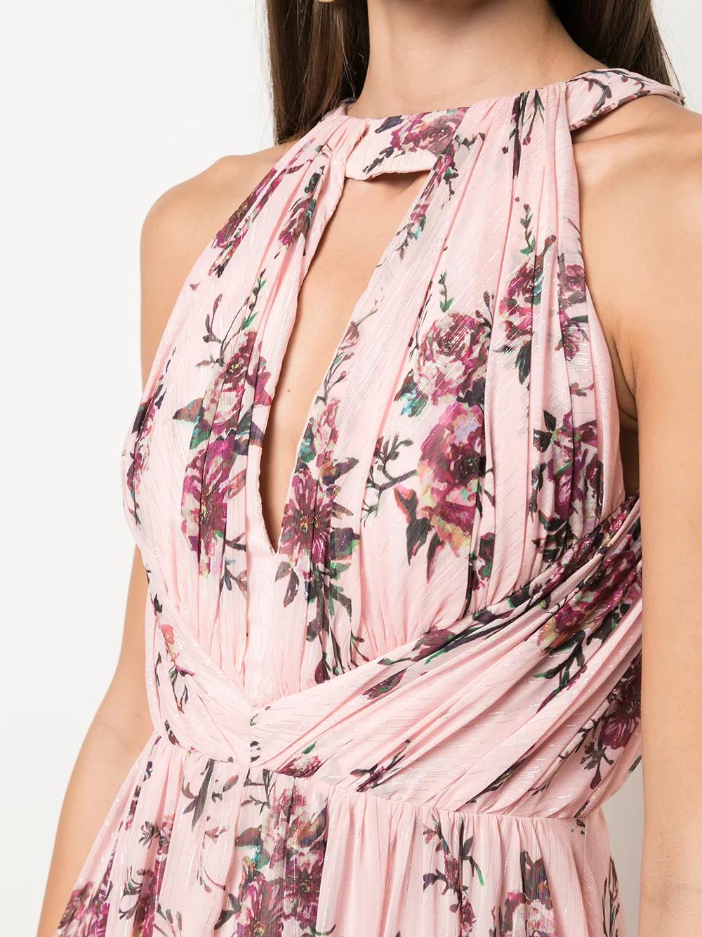 halterneck floral bridesmaid dress Product Image