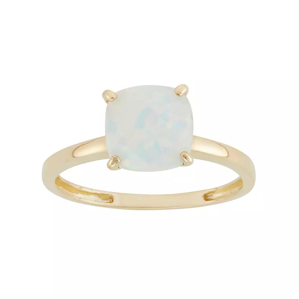 Designs by Gioelli Lab-Created Opal 10k Gold Ring, Women's, Size: 5, White Product Image
