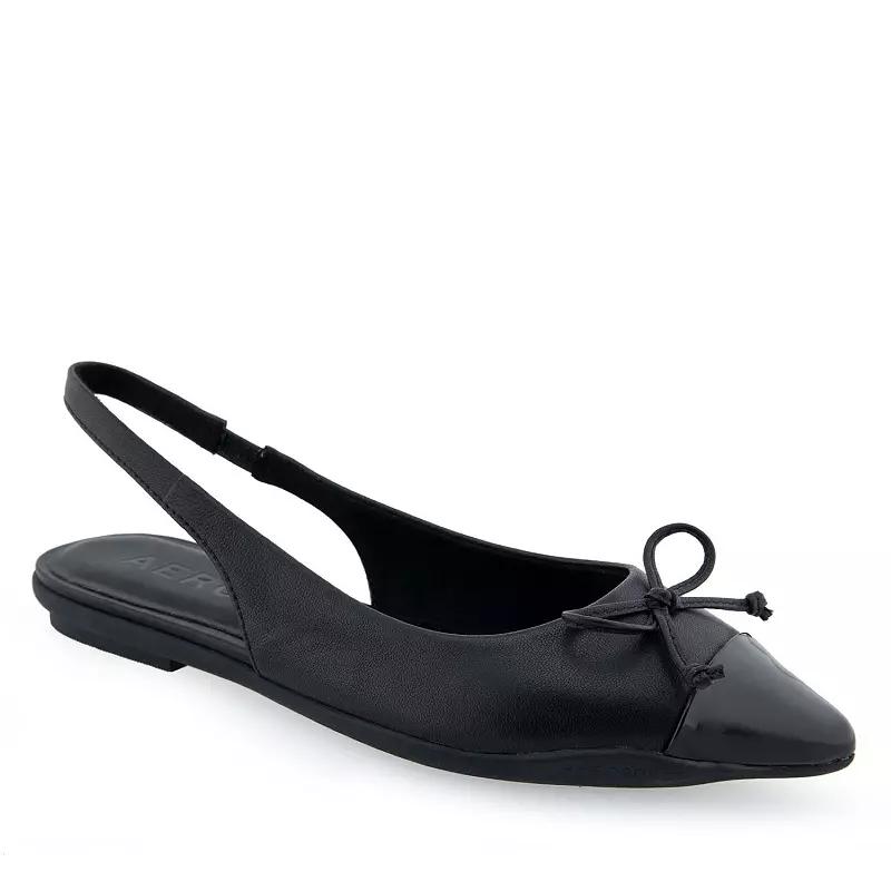 Aerosoles Donna Women's Slingback Leather Ballet Flats, Size: 10, Doe Leather Product Image