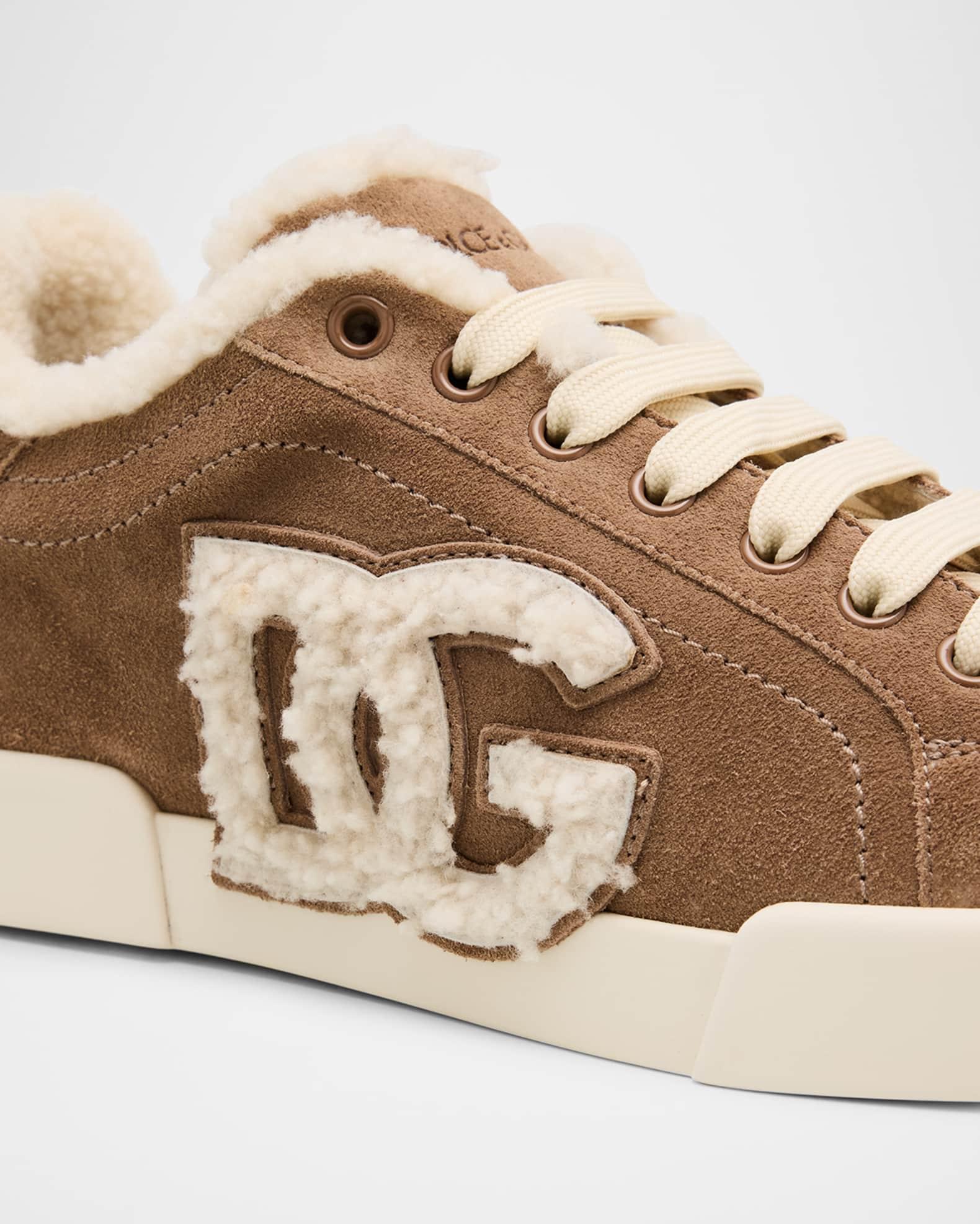 Portofino Shearling-Lined Low-Top Suede Sneakers Product Image