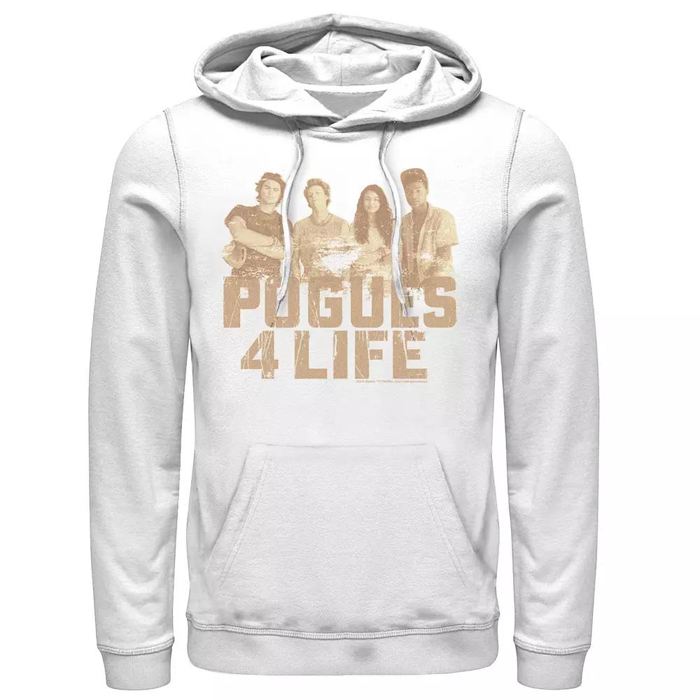 Men's Outer Banks Pogues 4 Life Portrait Hoodie, Boy's, Size: Small, White Product Image