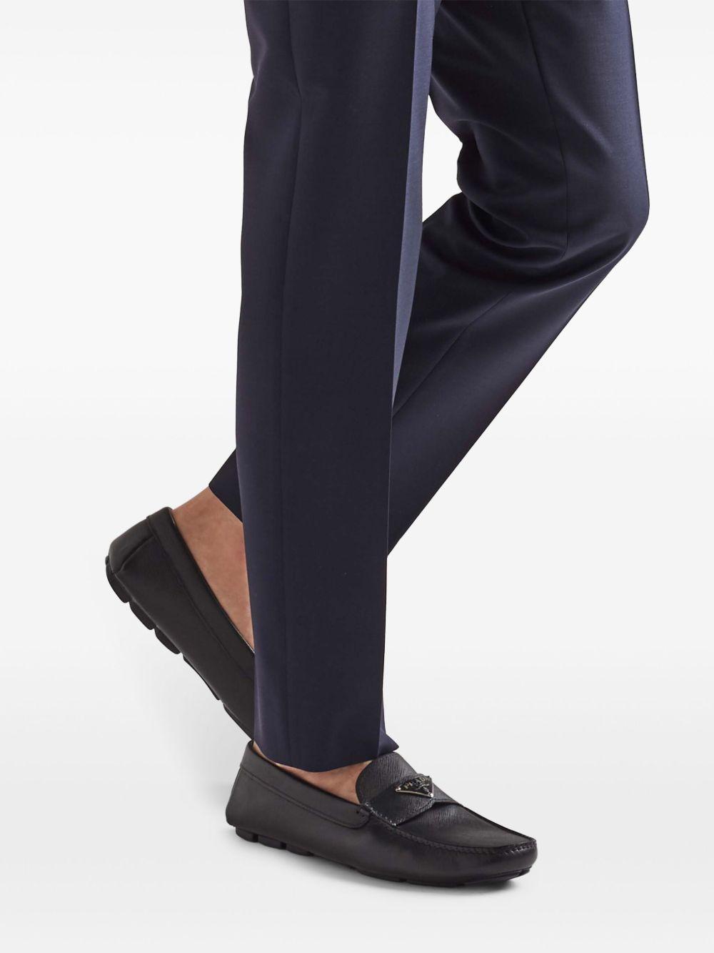 triangle-logo leather loafers Product Image