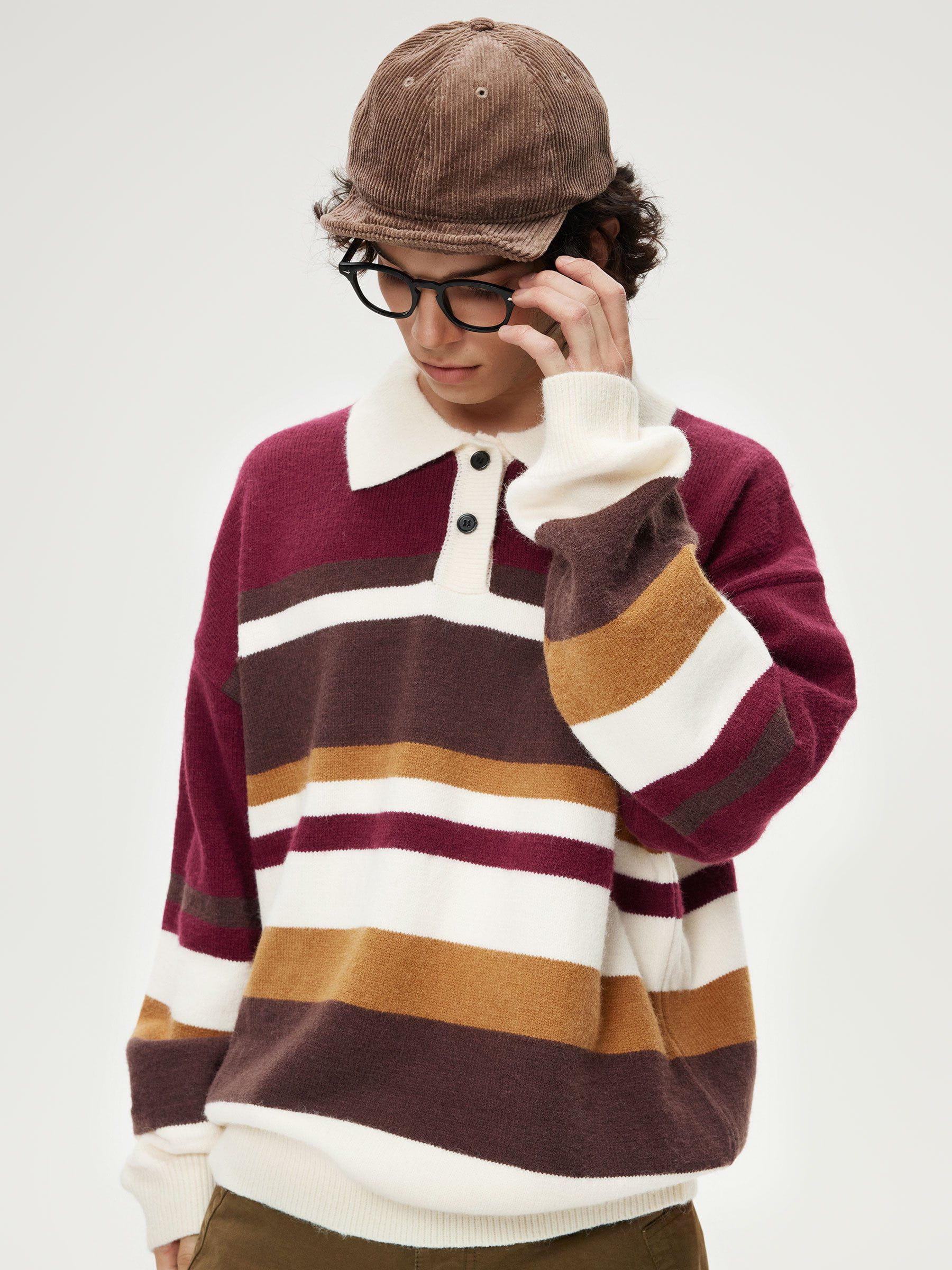 Aelfric Eden Stripe Polo Sweater Product Image