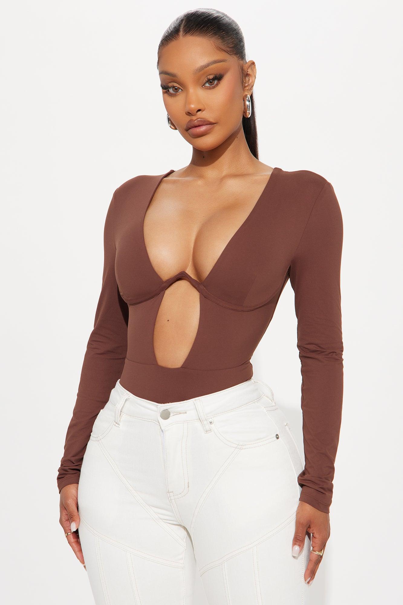 Eliza Long Sleeve Bodysuit - Chocolate Female Product Image