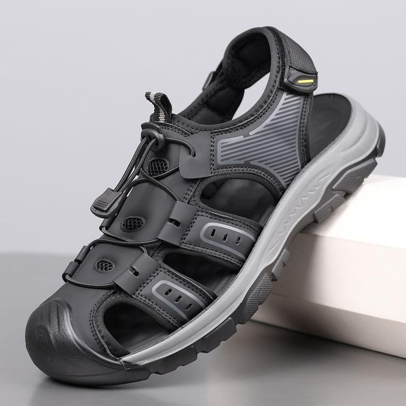 Drawstring Cutout Slingback Sandals Product Image