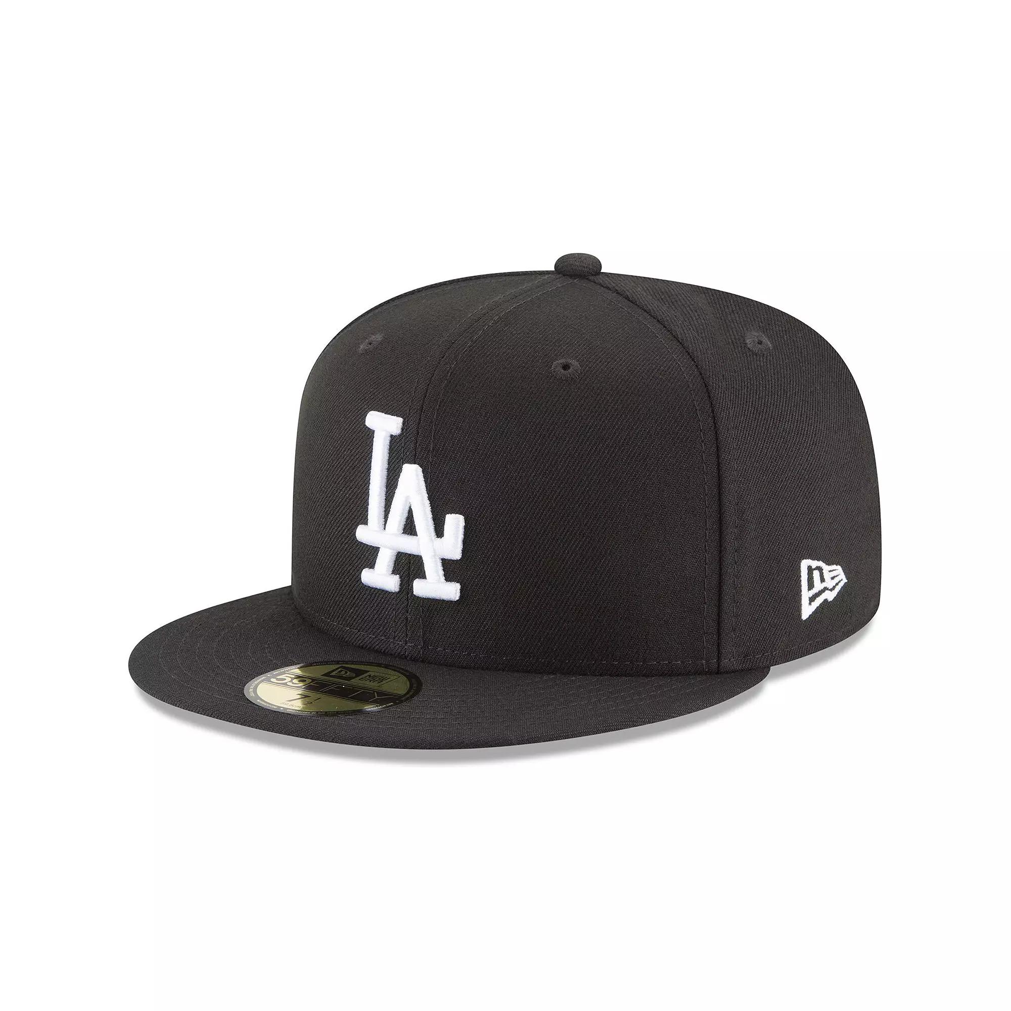 Men's New Era Black Los Angeles Dodgers 59FIFTY Fitted Hat, Size: 7 1/4 Product Image