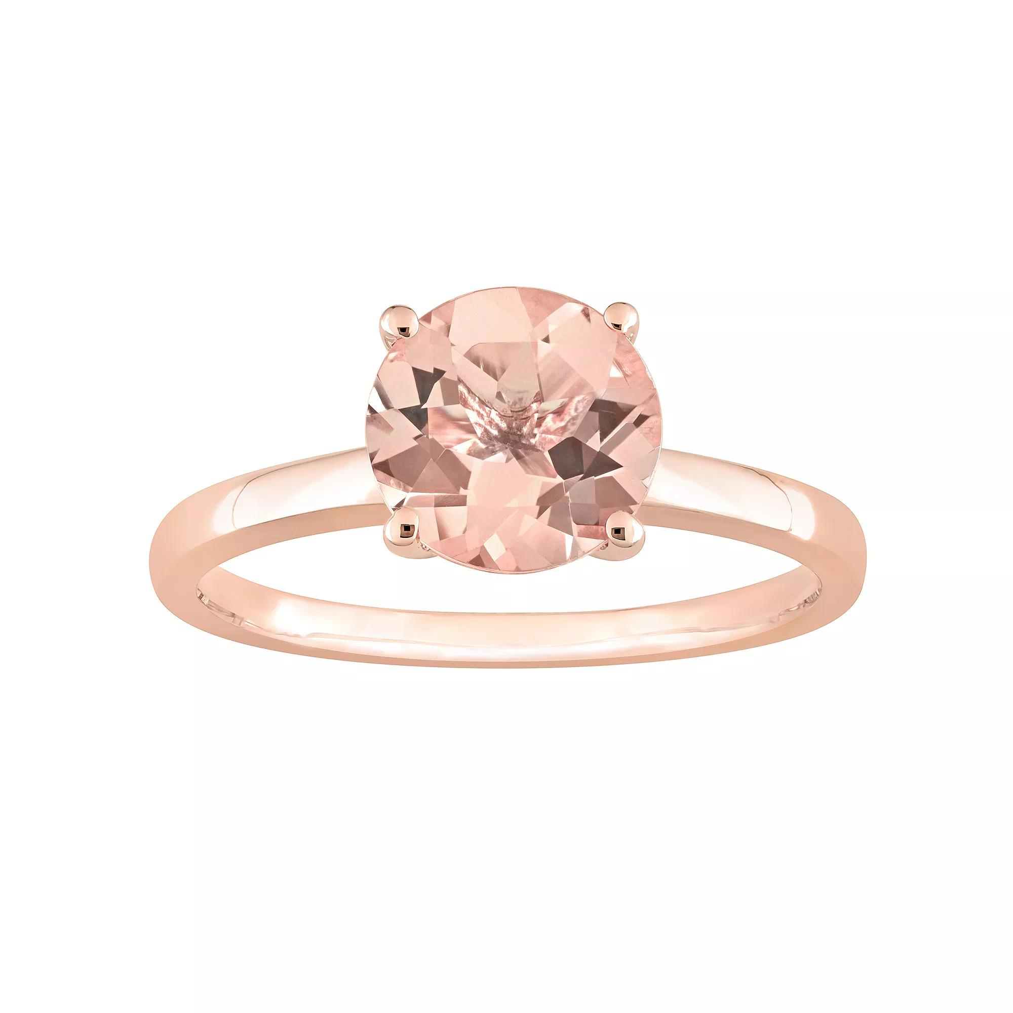 Stella Grace 10K Rose Gold Morganite Solitaire Ring, Women's, Size: 9, 10k Rsgold Product Image