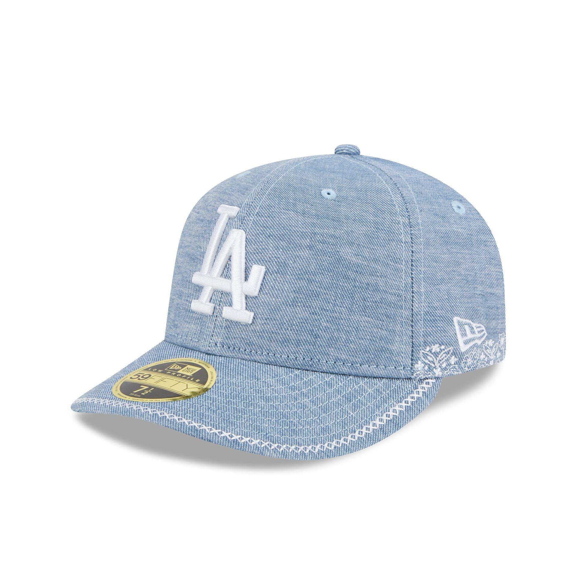 Los Angeles Dodgers Hand Stitched Chambray Low Profile 59FIFTY Fitted Hat Male Product Image
