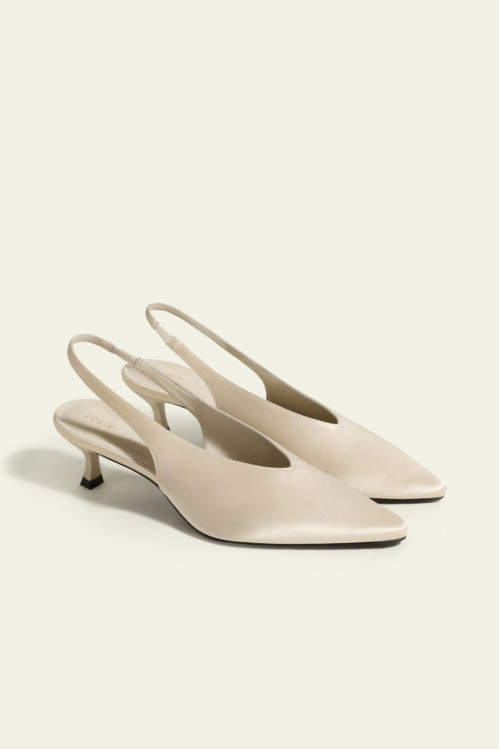 Silk charmeuse Pointed-Toe Slingback Heel Product Image