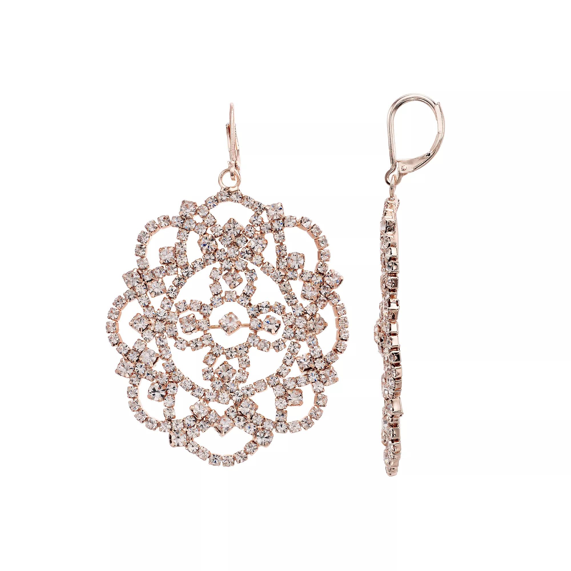 Simply Vera Vera Wang Filigree Statement Earrings, Women's, Clear Product Image