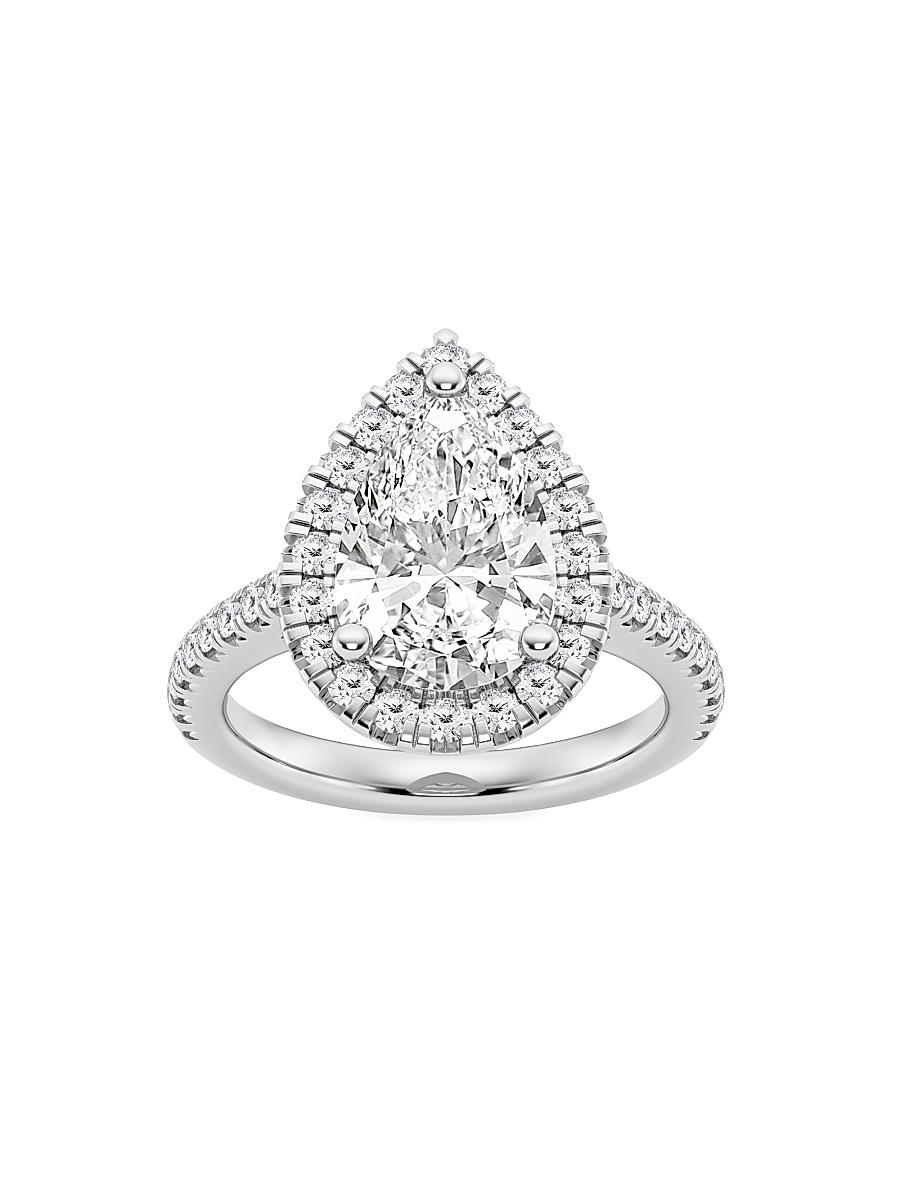 Womens Platinum & Pear-Cut Lab-Grown Diamond Halo Ring/1.30-3.60 TCW Product Image