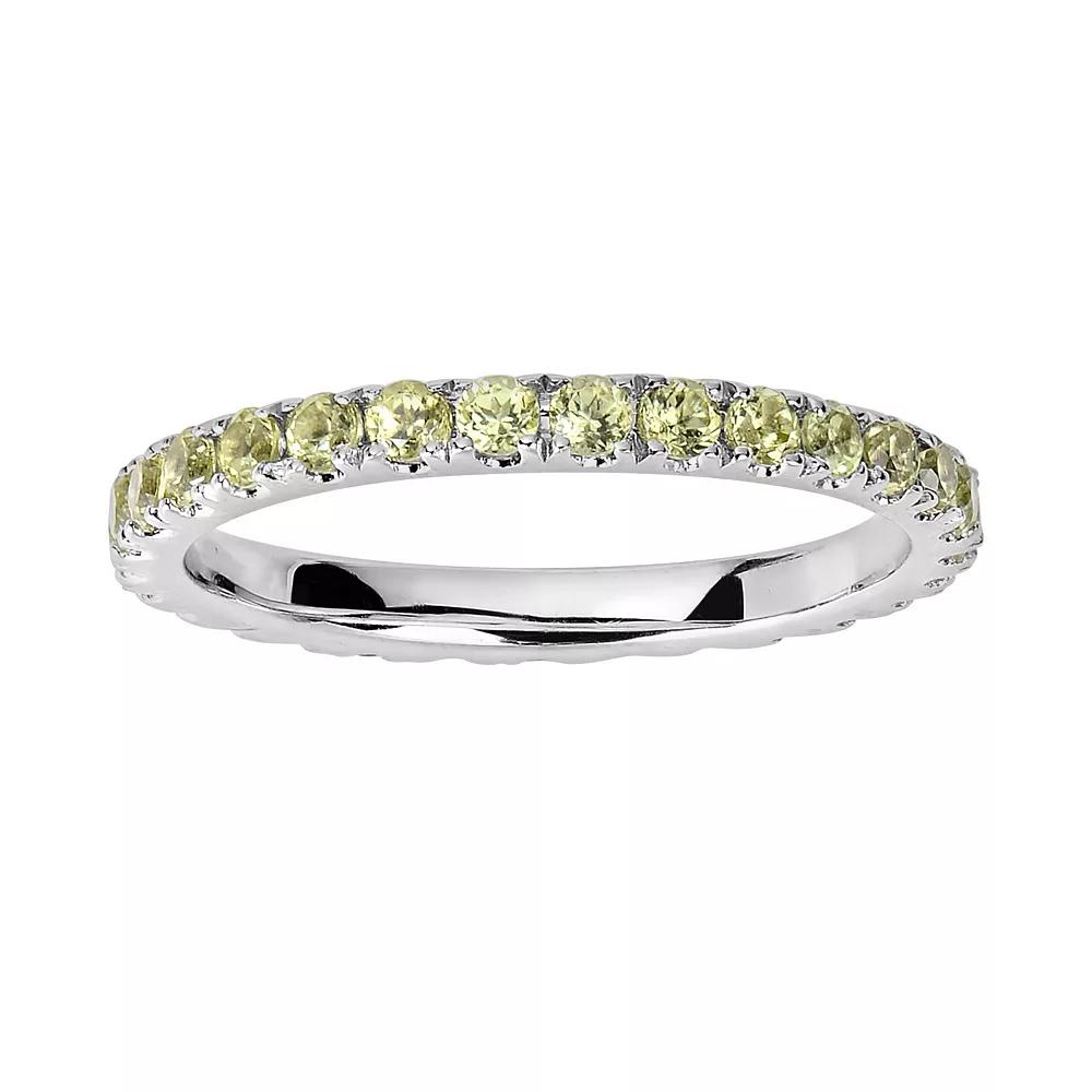 Oro Leoni Sterling Silver Peridot Eternity Ring, Women's, Size: 6, Yellow Product Image