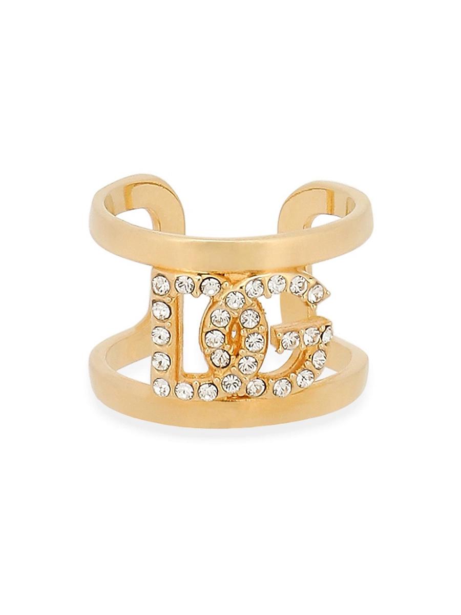 Womens Goldtone & Glass Crystal Monogram Ring Product Image