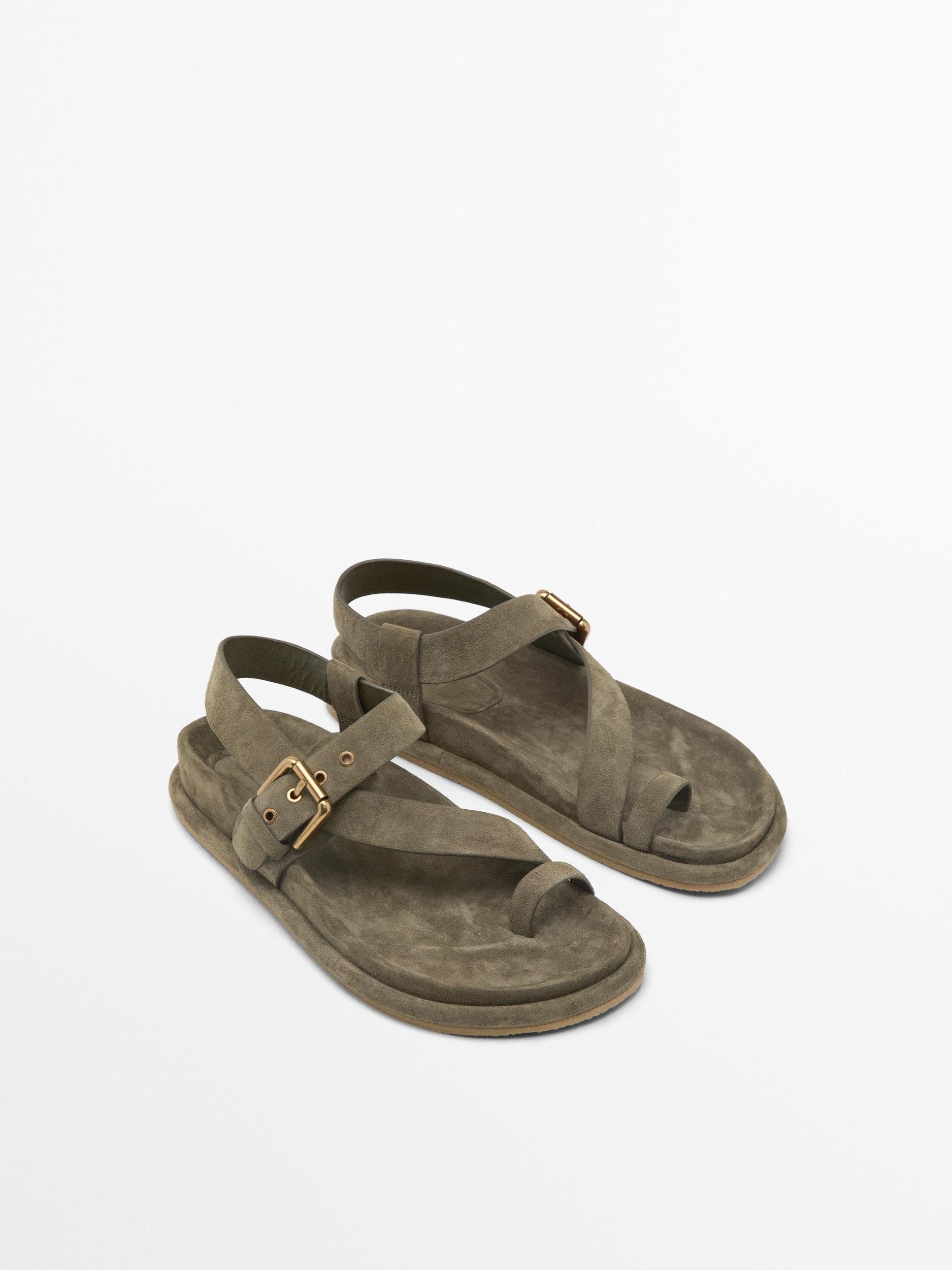 Suede strappy sandals Product Image