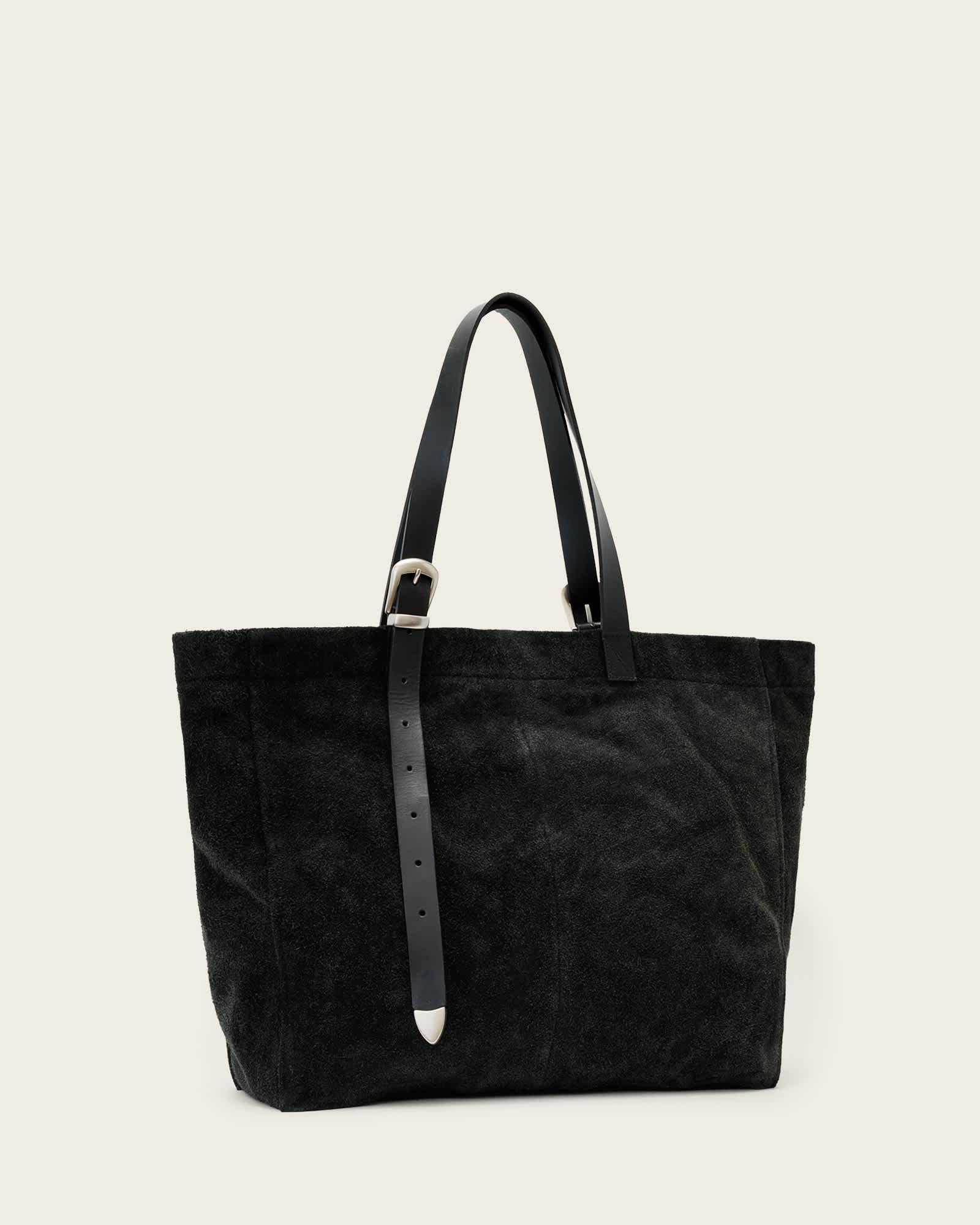 Haven Suede Tote Bag Black | ALLSAINTS US Product Image