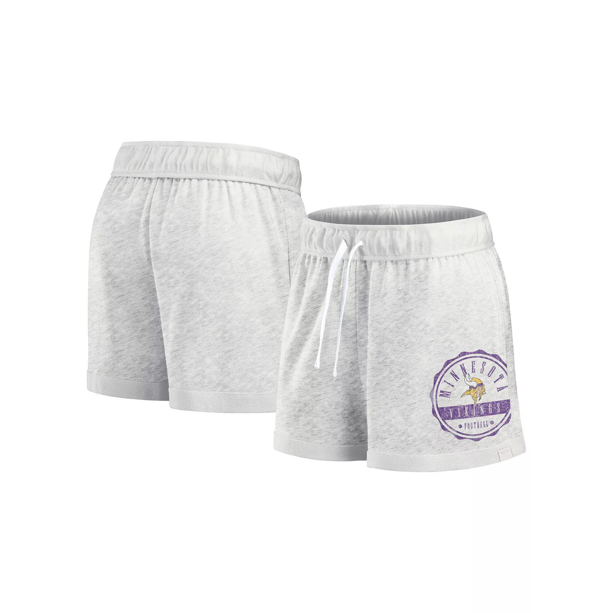 Women's Fanatics Oatmeal Minnesota Vikings Vintage Badge Shorts,  Product Image