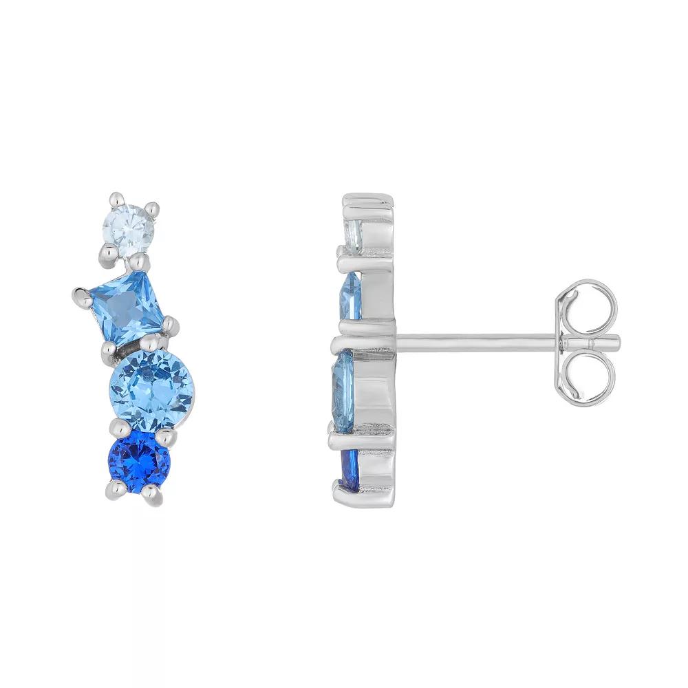 Gemminded Sterling Silver Blue Gemstone Earrings, Women's Product Image
