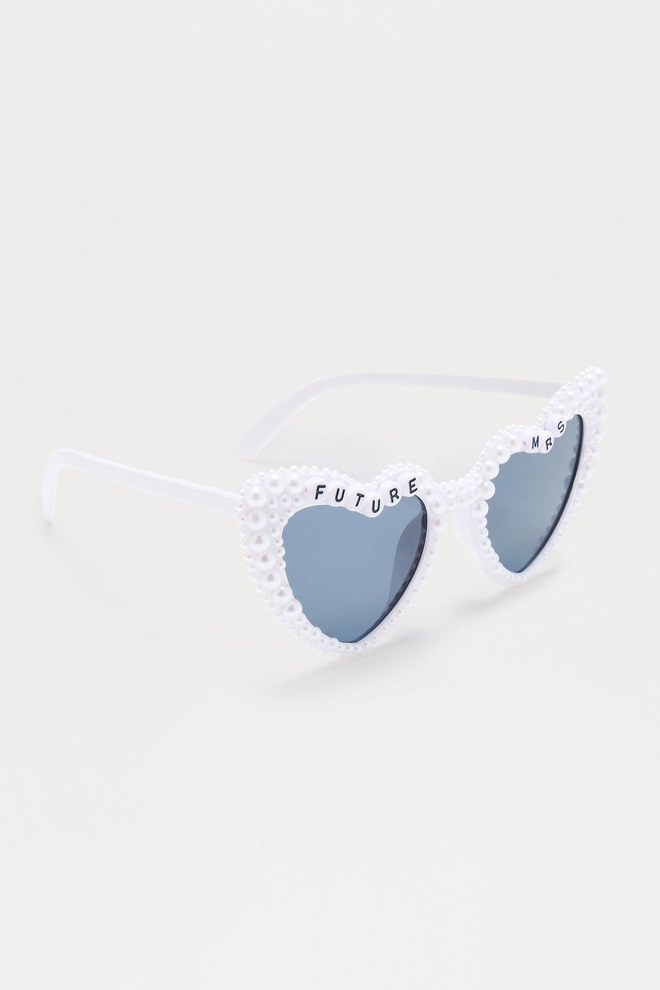 Future Mrs. Faux Pearl Sunglasses - White Female Product Image