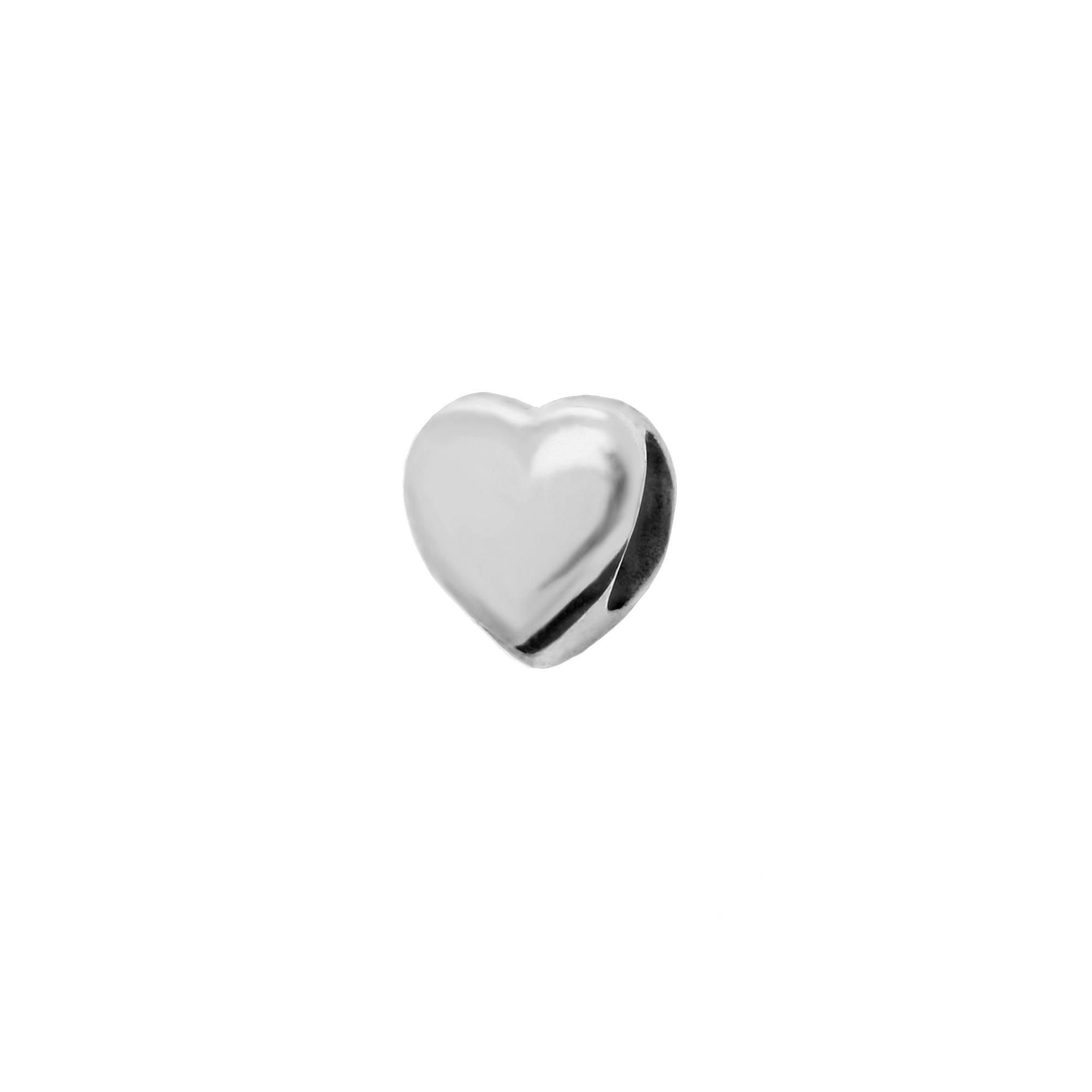 Individuality Beads Sterling Silver Heart Bead, Women's Product Image