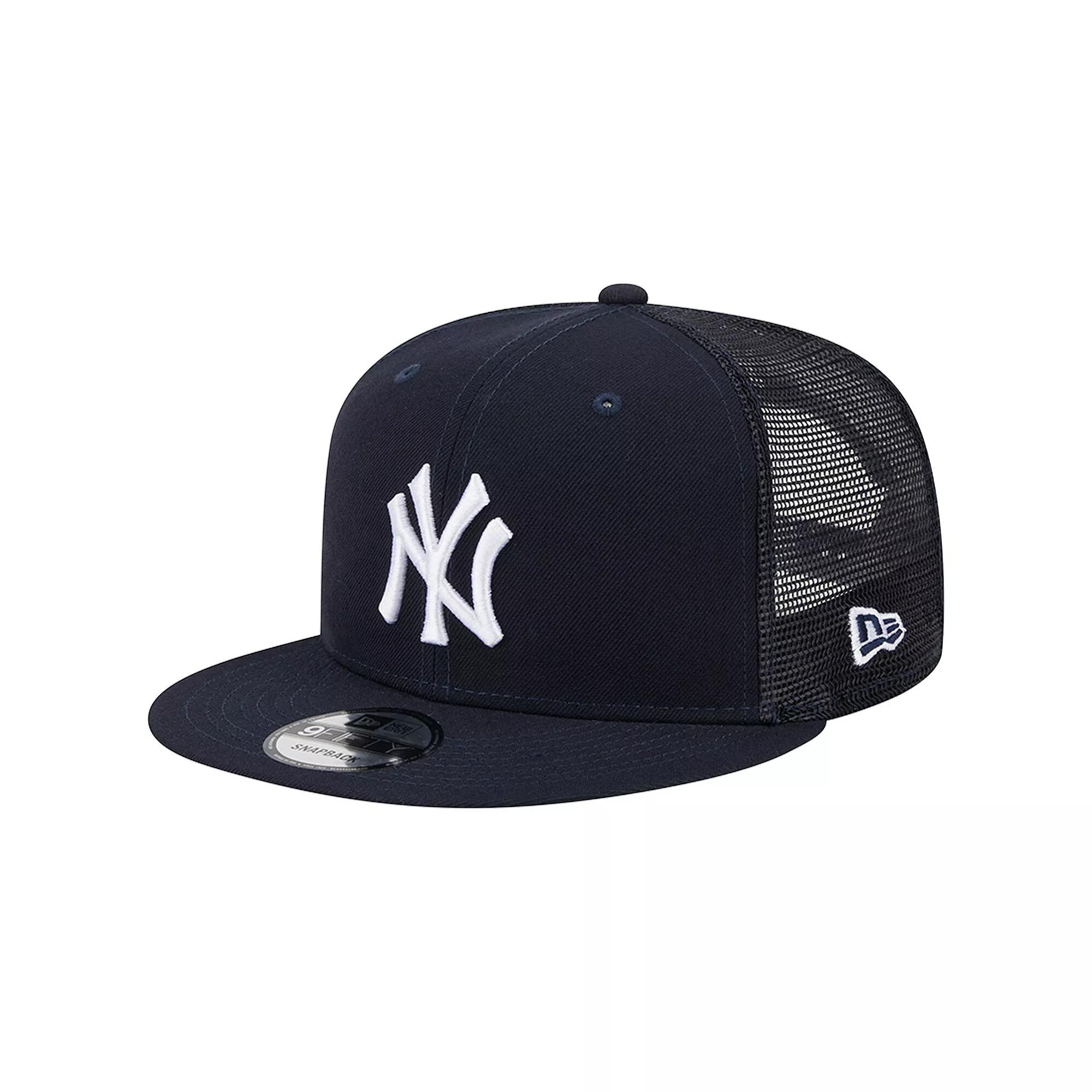 Men's New Era Navy New York Yankees Team Color Trucker 9FIFTY Snapback Hat, Blue Product Image
