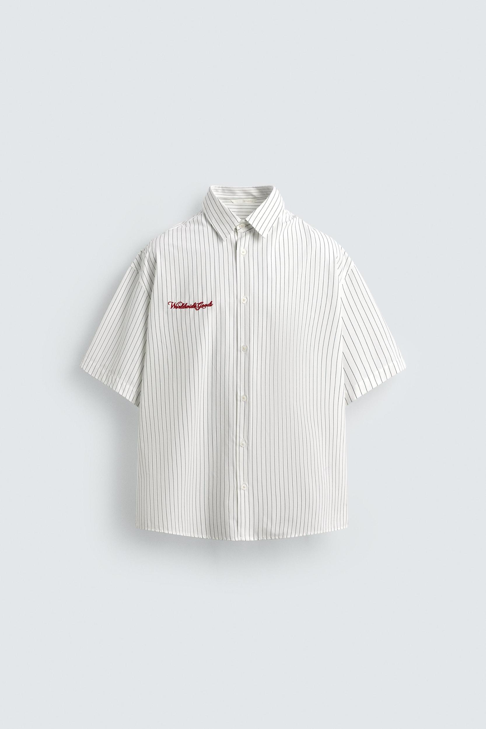EMBROIDERED STRIPED SHIRT Product Image