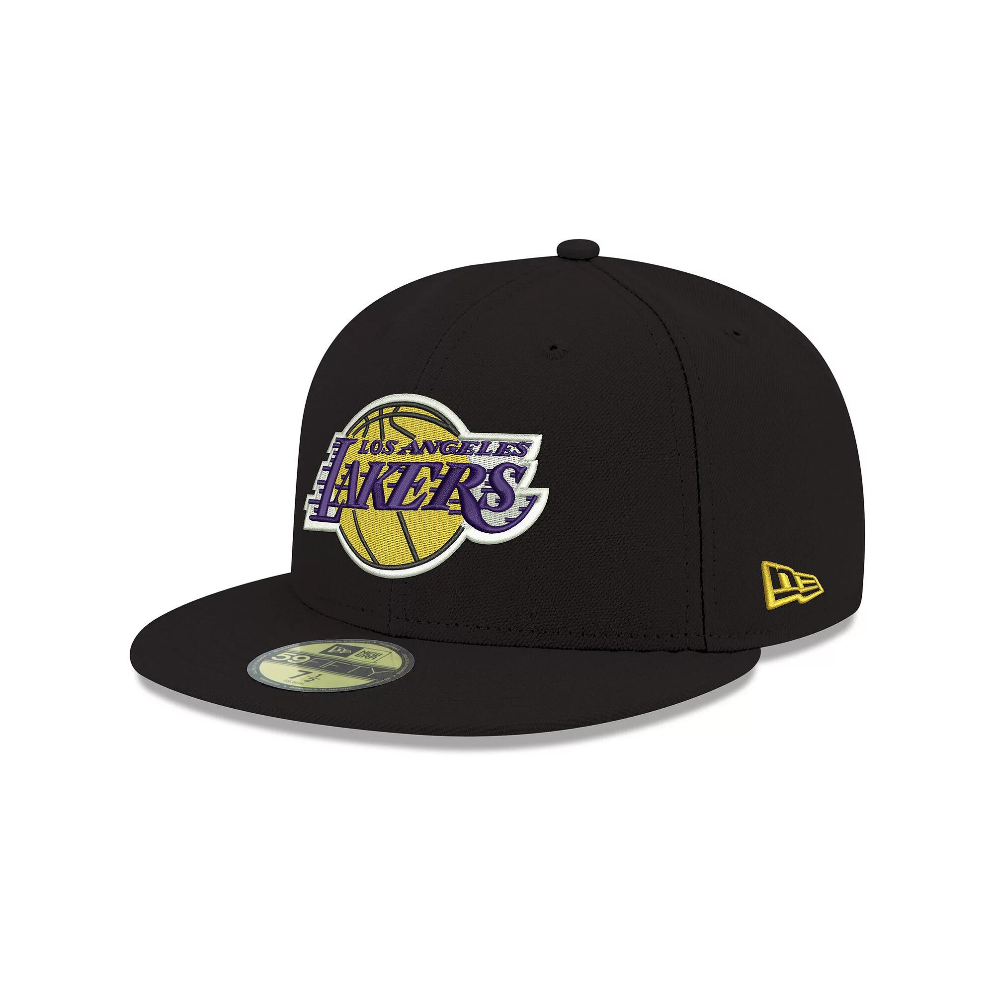 Men's New Era Black Los Angeles Lakers Official Team Color 59FIFTY Fitted Hat,  Product Image