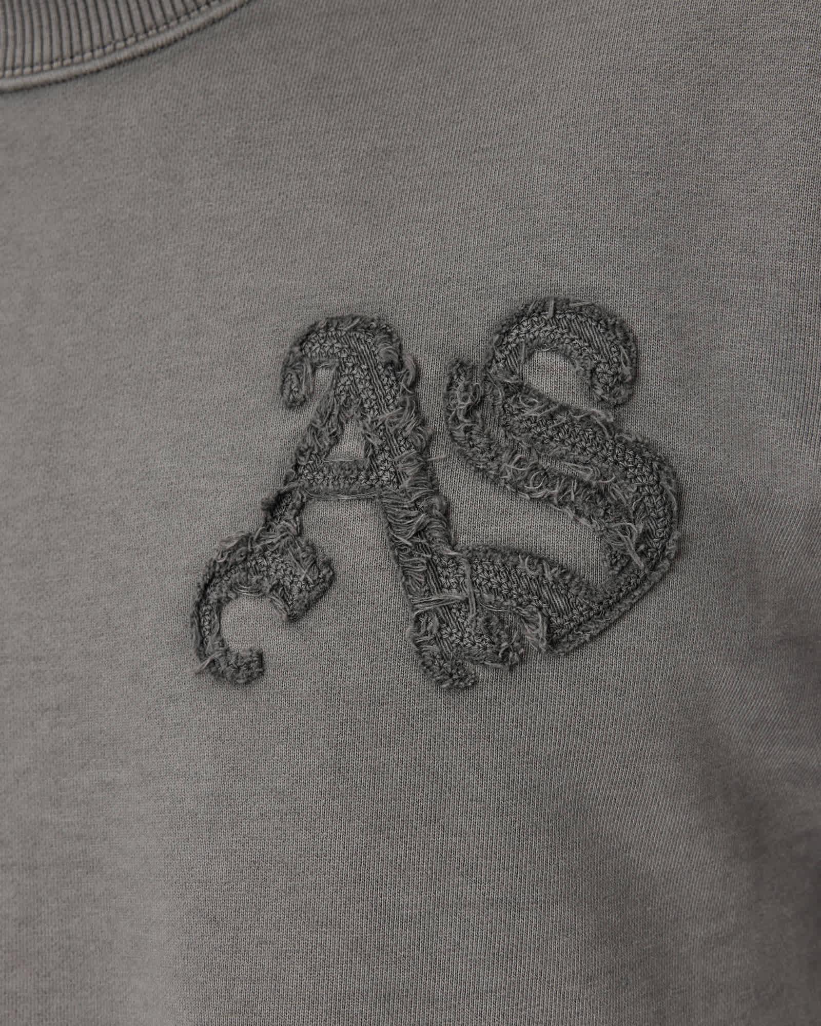 Insignia Crew Neck Cotton Sweatshirt Washed Black | ALLSAINTS US Product Image